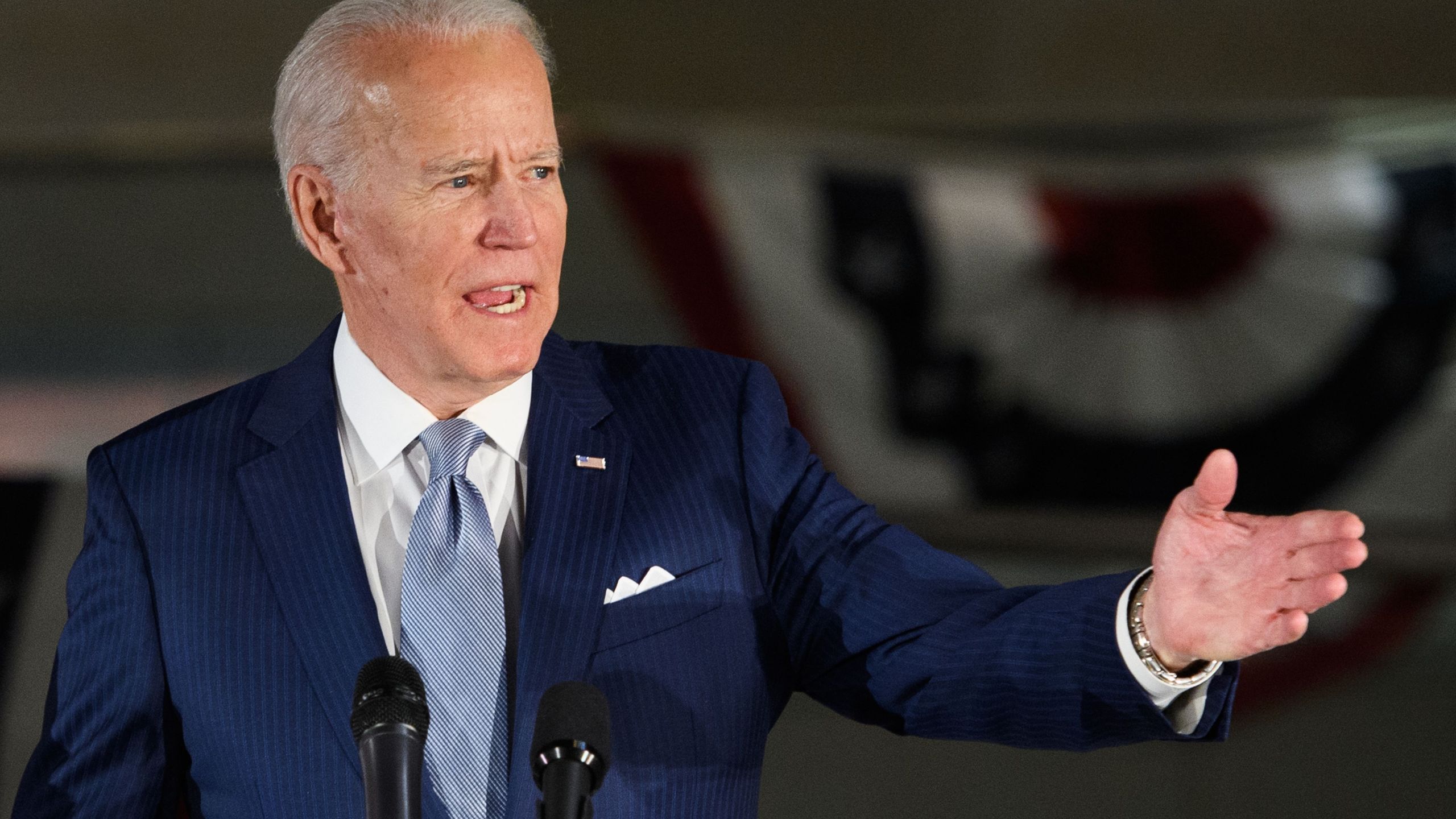 Democratic presidential hopeful former Vice President Joe Biden speaks at the National Constitution Center in Philadelphia, Pennsylvania on March 10, 2020. (MANDEL NGAN/AFP via Getty Images)