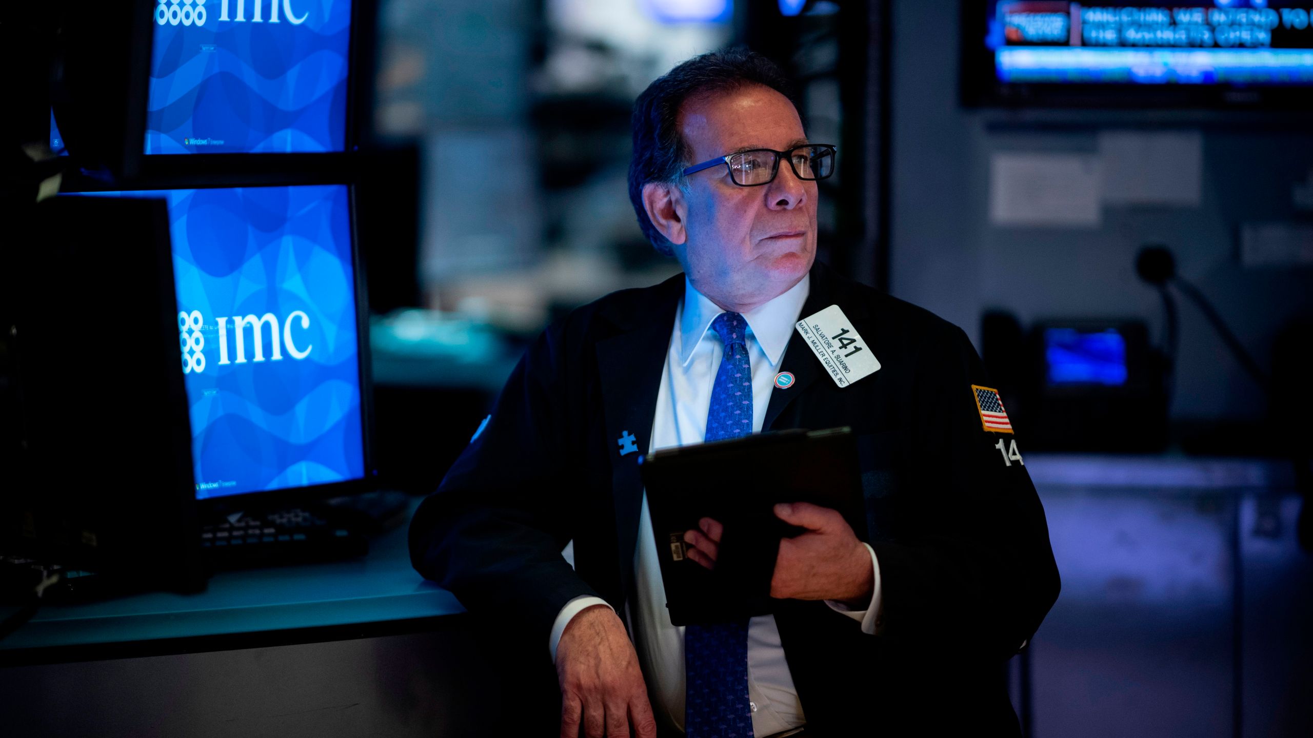 Traders work during the opening bell at the New York Stock Exchange on March 13, 2020, at Wall Street in New York City. (Johannes Eisele/AFP via Getty Images)