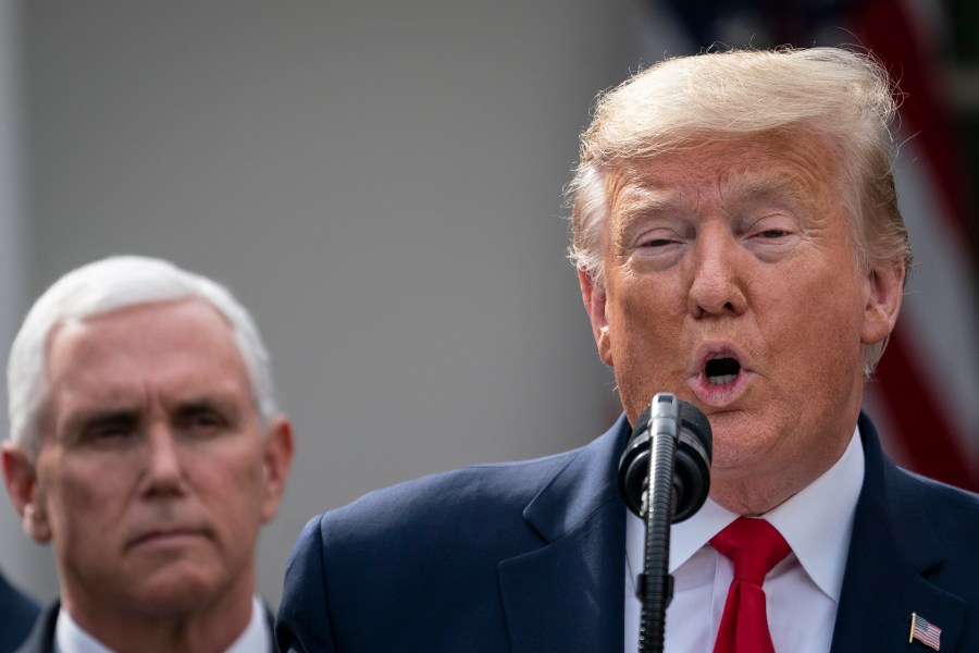 President Donald Trump holds a news conference about the ongoing global coronavirus pandemic at the White House March 13, 2020. (Drew Angerer/Getty Images)