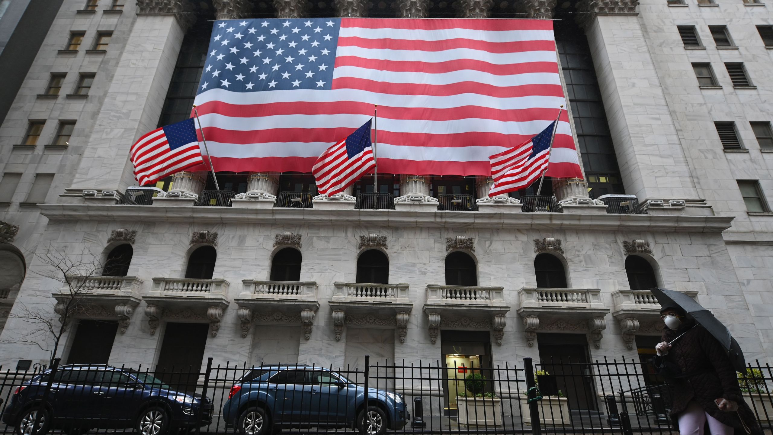 The New York Stock Exchange on Wall Street is seen on March 23, 2020 in New York City. (ANGELA WEISS/AFP via Getty Images)