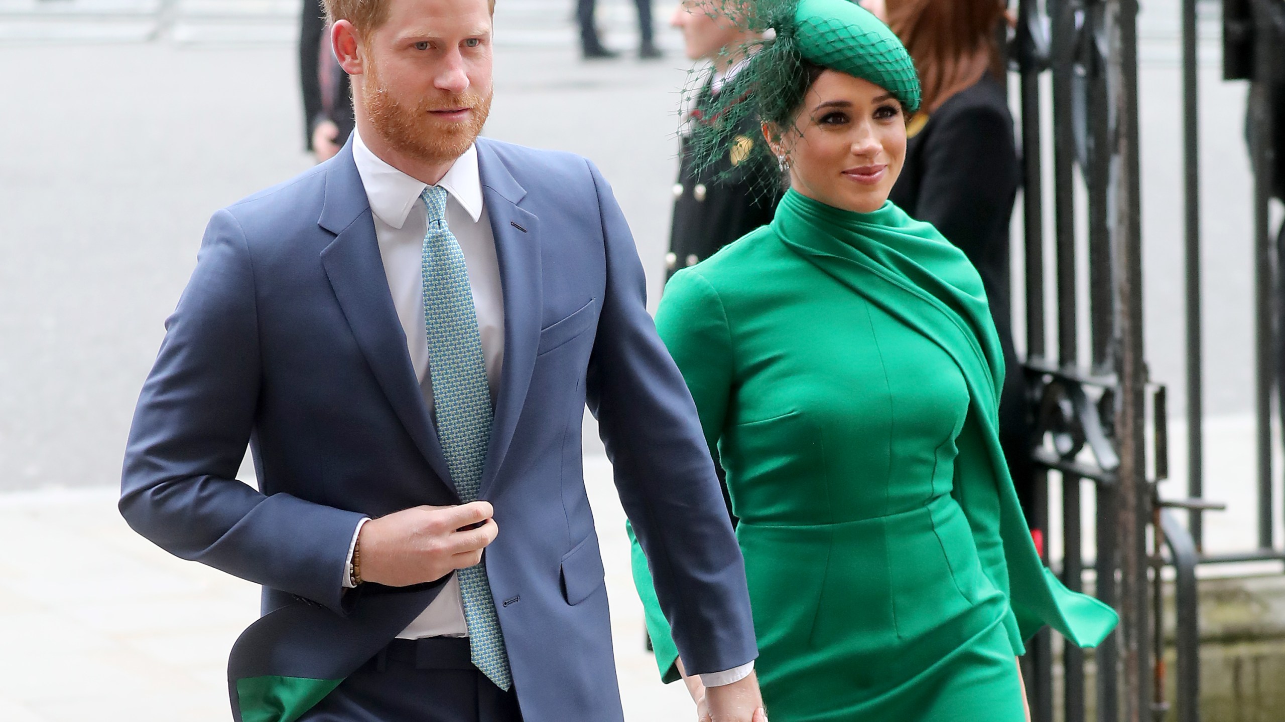 Meghan Markle and Prince Harry meet children as she attends the Commonwealth Day Service 2020 on March 9, 2020 in London, England. (Chris Jackson/Getty Images)