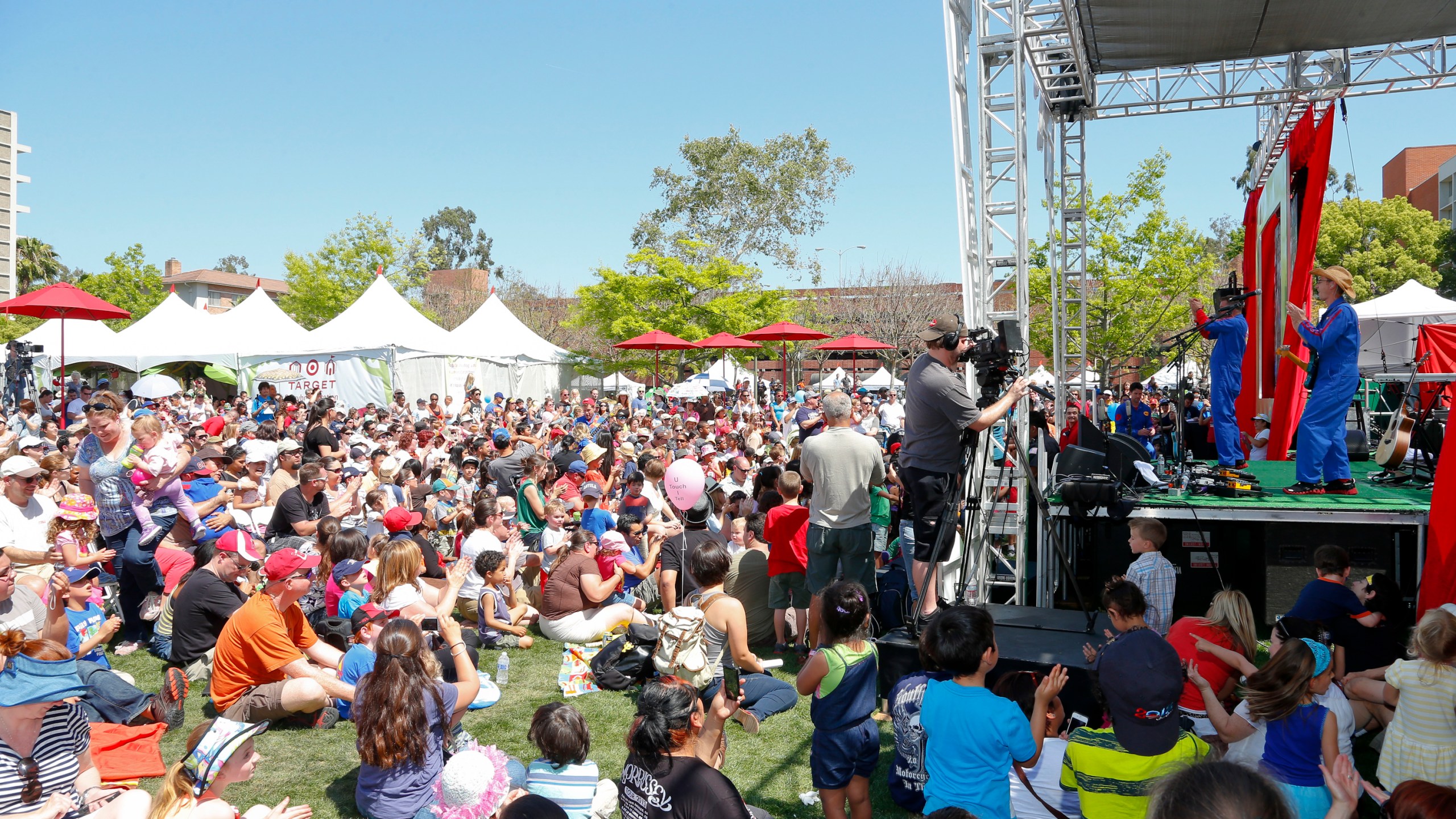 The Imagination Movers perform onstage at the 18th Annual L.A. Times Festival Of Books at USC on April 21, 2013. (Imeh Akpanudosen/Getty Images for LA Times)