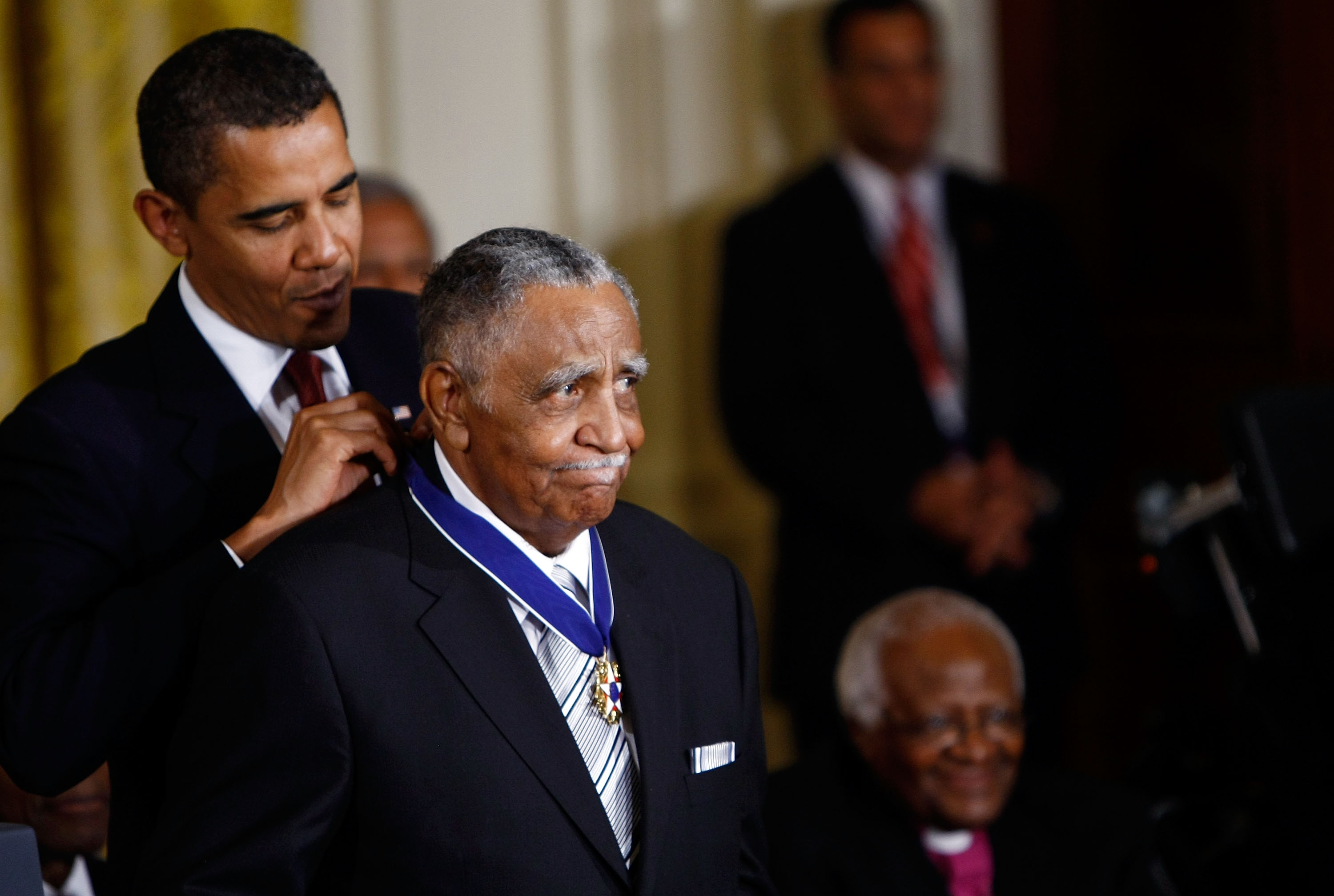 Barack Obama presents the Medal of Freedom to the Rev. Joseph Lowery during a ceremony at the White House on Aug. 12, 2009 in Washington, D.C. (Win McNamee/Getty Images)