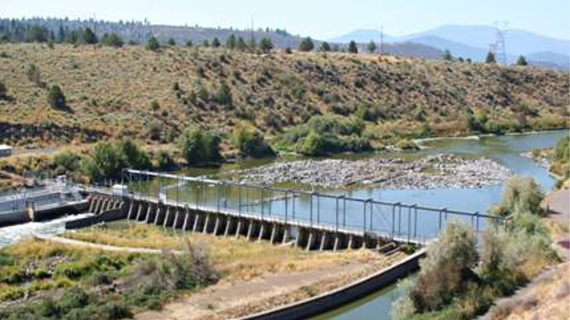 The Link River Dam, located some 250 river miles up the Klamath River from its mouth, is seen in an undated photo provided by U.S. Fish and Wildlife.