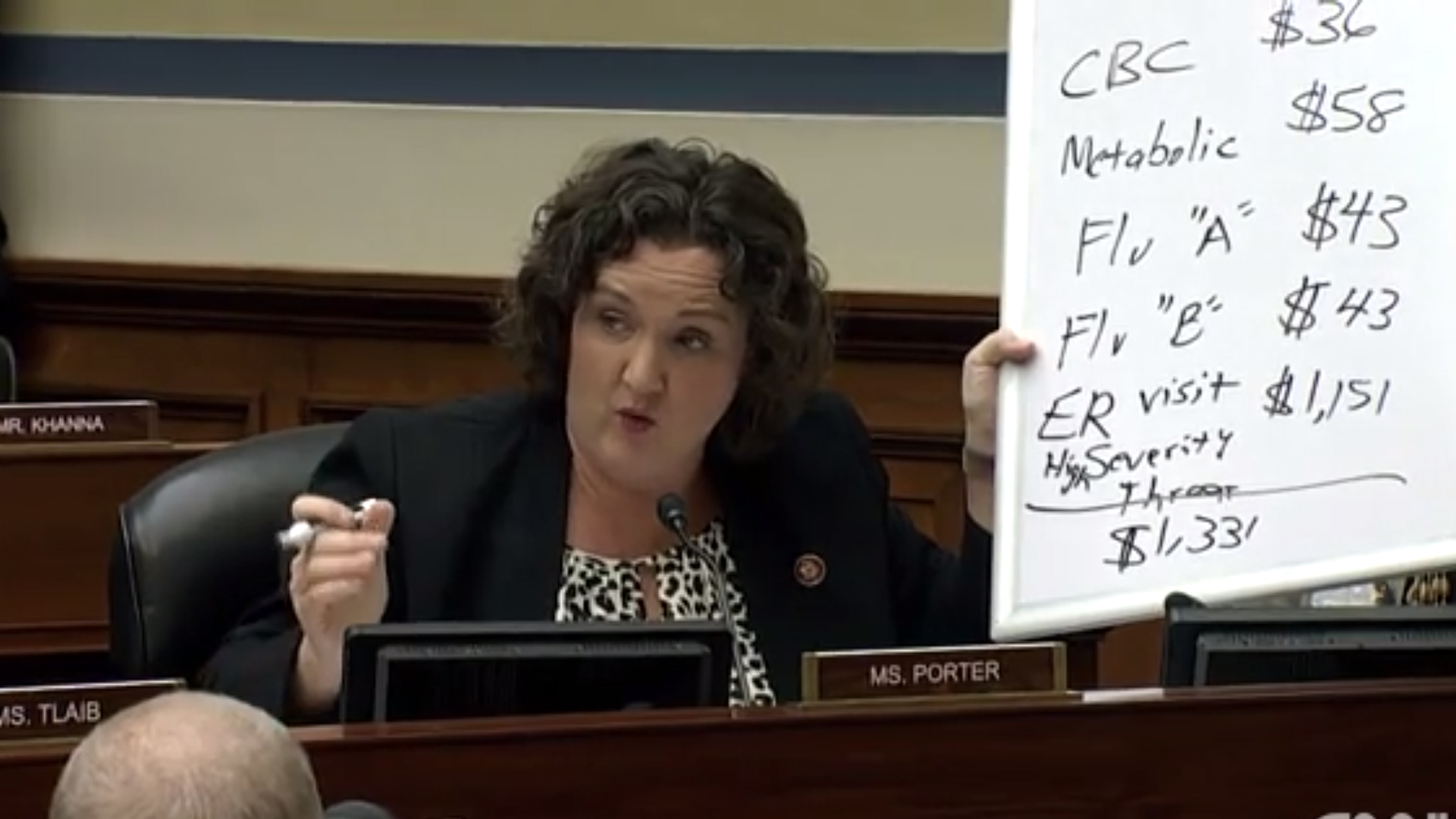 Rep. Katie Porter speaks in a committee meeting at the Capitol on March 12, 2020. (CNN)