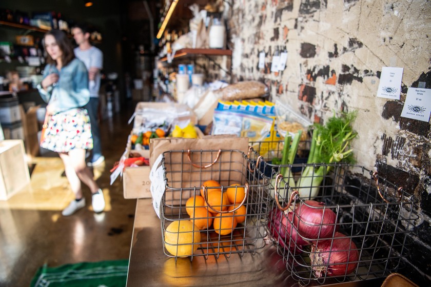 In Echo Park, Bar Avalon and Eve Bottle Shop are fusing into Bodega Avalon, shown in this undated photo, offering prepared food, canned goods and fresh produce. (Mariah Tauger / Los Angeles Times)