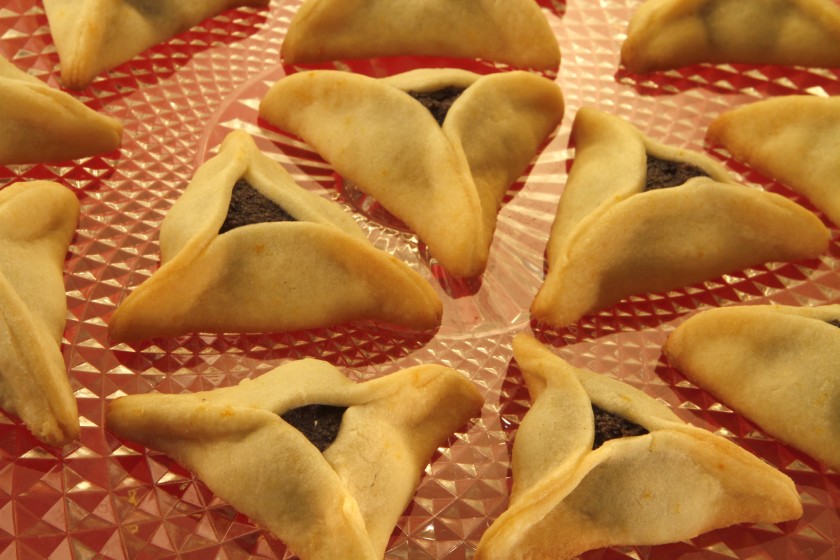 Hamantaschen, a traditional pastry served during the Jewish holiday Purim, appears here. (Glenn Koenig / Los Angeles Times)