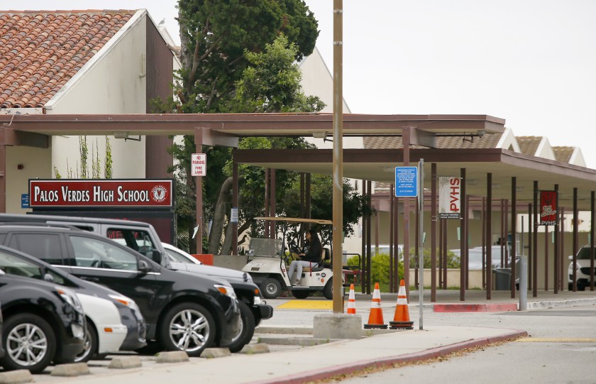 A student at Palos Verdes High School has reportedly tested positive for the novel coronavirus. (Credit: Luis Sinco / Los Angeles Times)