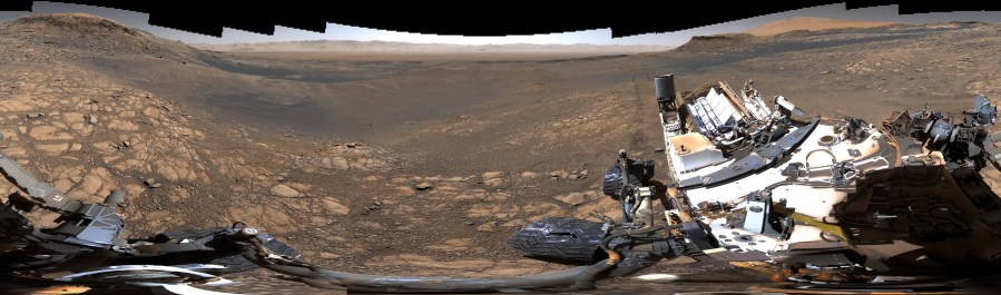 This smaller, 650-million-pixel panorama shows the rover itself. (JPL-Caltech/MSSS/NASA via CNN Wire)