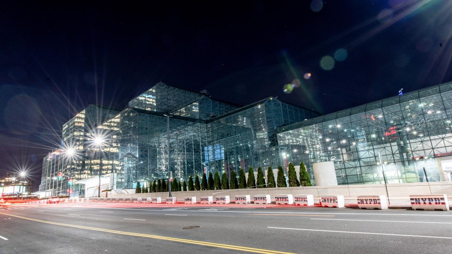 A view of Javits Center in Manhattan on March 13, 2020. (Roy Rochlin/Getty Images)