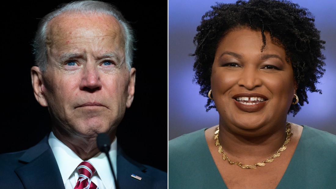 Joe Biden and Stacey Abrams are pictured. (CNN)