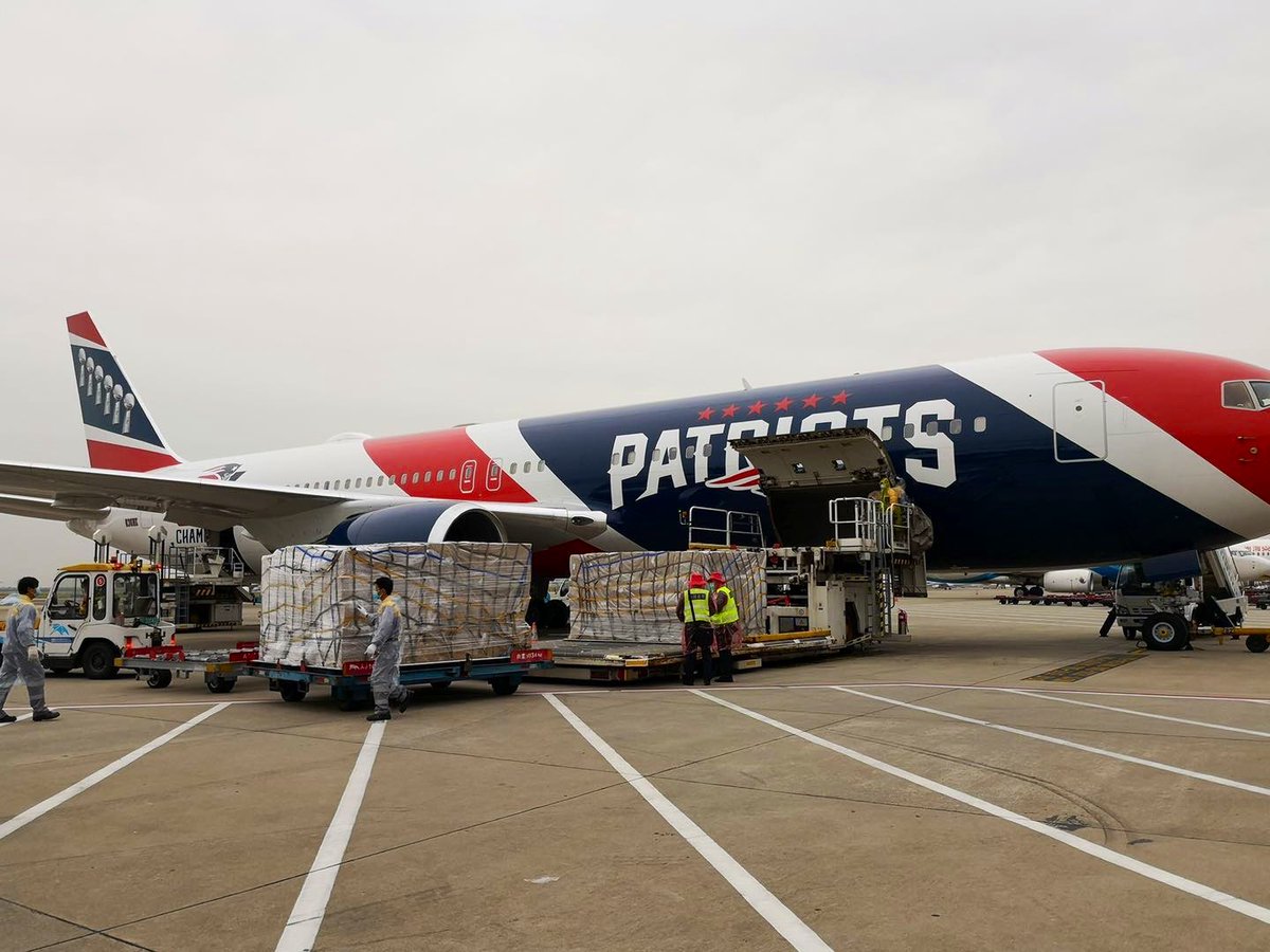 Massachusetts Gov. Charlie Baker tweeted a photo of the plane being loaded with the personal protective equipment that he said would go to the state's healthcare workers on the front lines of the coronavirus crisis.