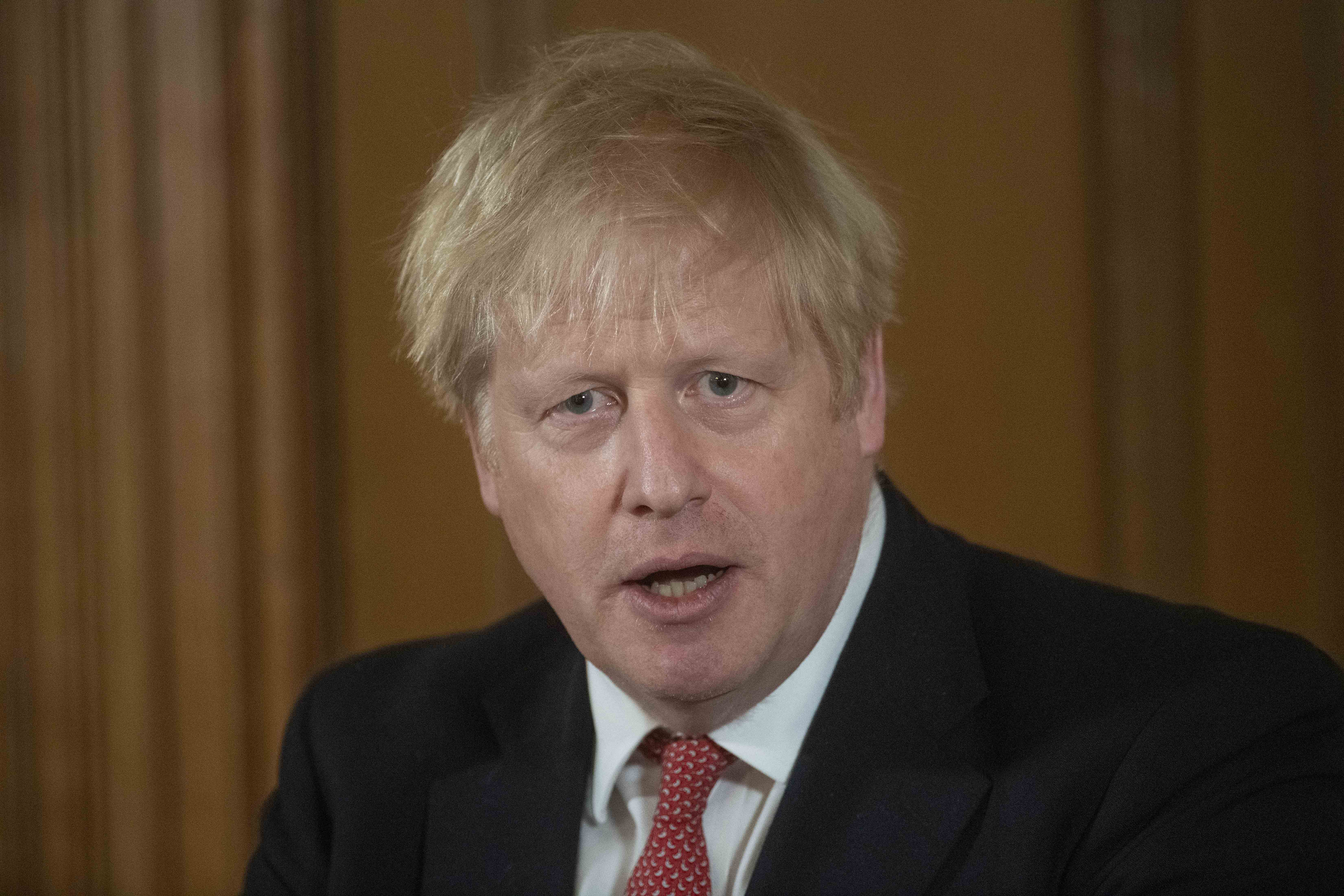 British Prime Minister Boris Johnson speaks during a daily press conference at 10 Downing Street on March 20, 2020 in London, England. (WPA Pool/Getty Images)