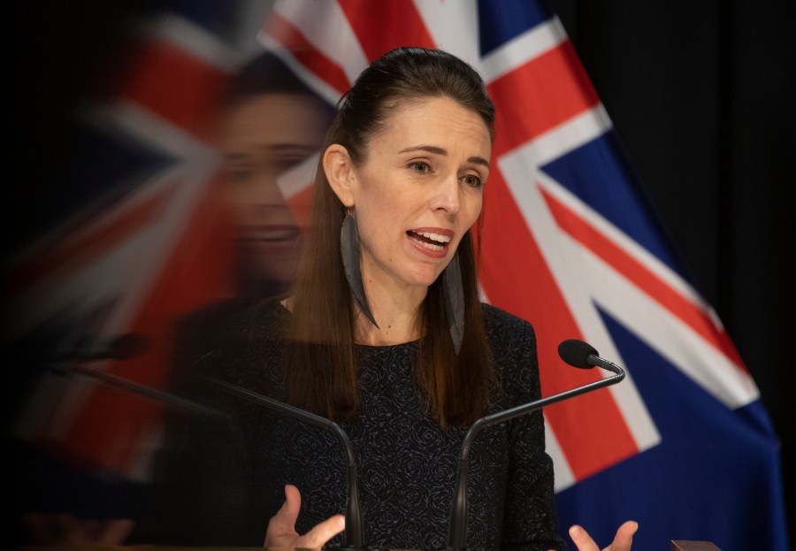 Prime Minister Jacinda Ardern delivers a briefing on New Zealand’s COVID-19 response at Parliament in Wellington on April 15, 2020. (Mark Mitchell / Getty Images)