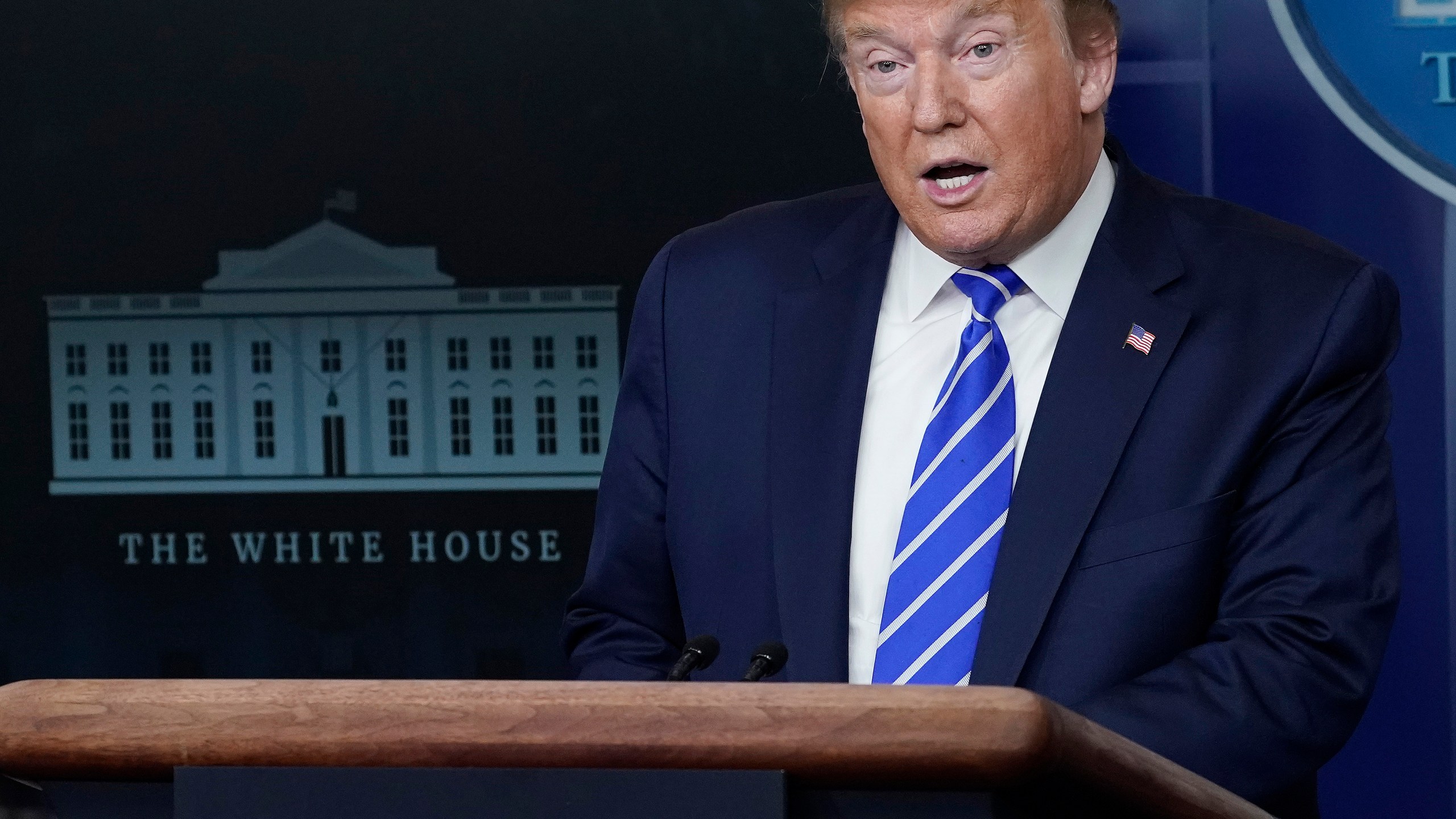 President Donald Trump speaks during the coronavirus task force's daily briefing at the White House on April 23, 2020. (Credit: Drew Angerer / Getty Images)