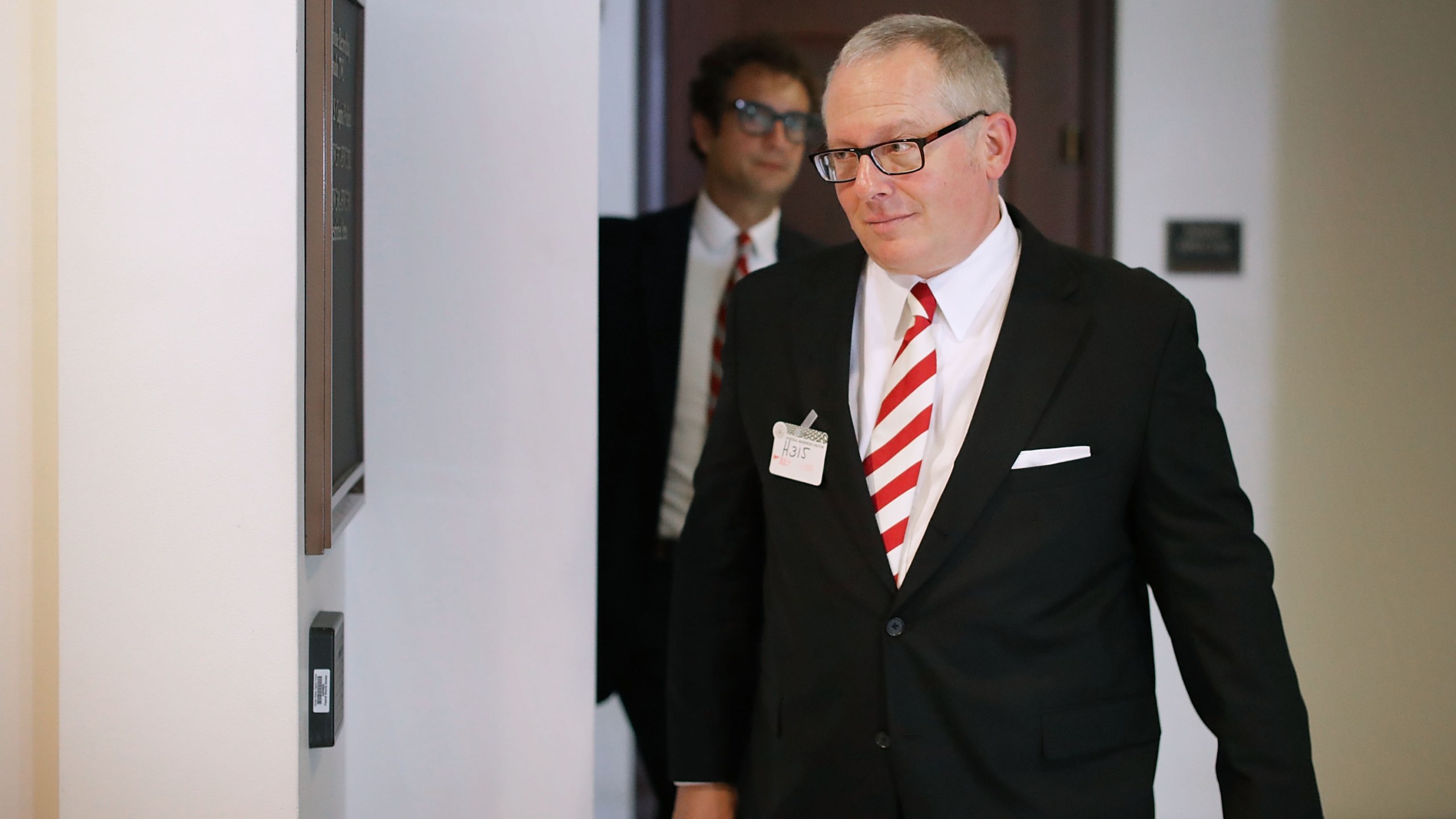 Former Trump campaign aide Michael Caputo arrives to testify before the House Intelligence Committee during a closed-door session at the U.S. Capitol on July 14, 2017. (Chip Somodevilla/Getty Images)