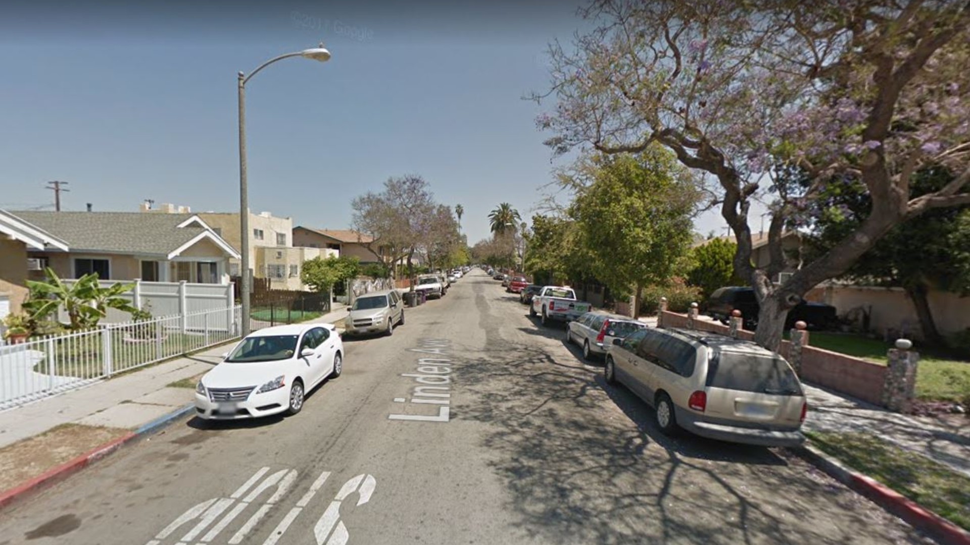 The 2000 block of Linden Avenue in Long Beach, as viewed in a Google Street View image.