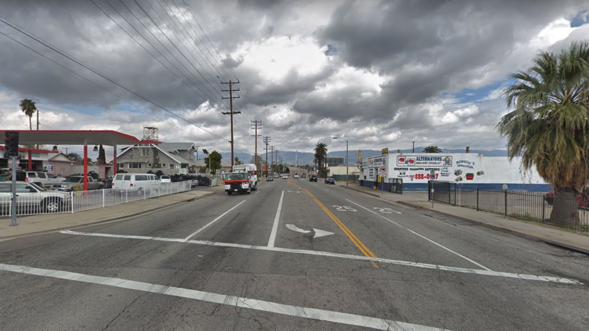 Mt. Vernon Avenue, looking north from Rialto Avenue, as pictured in a Google Street View image.