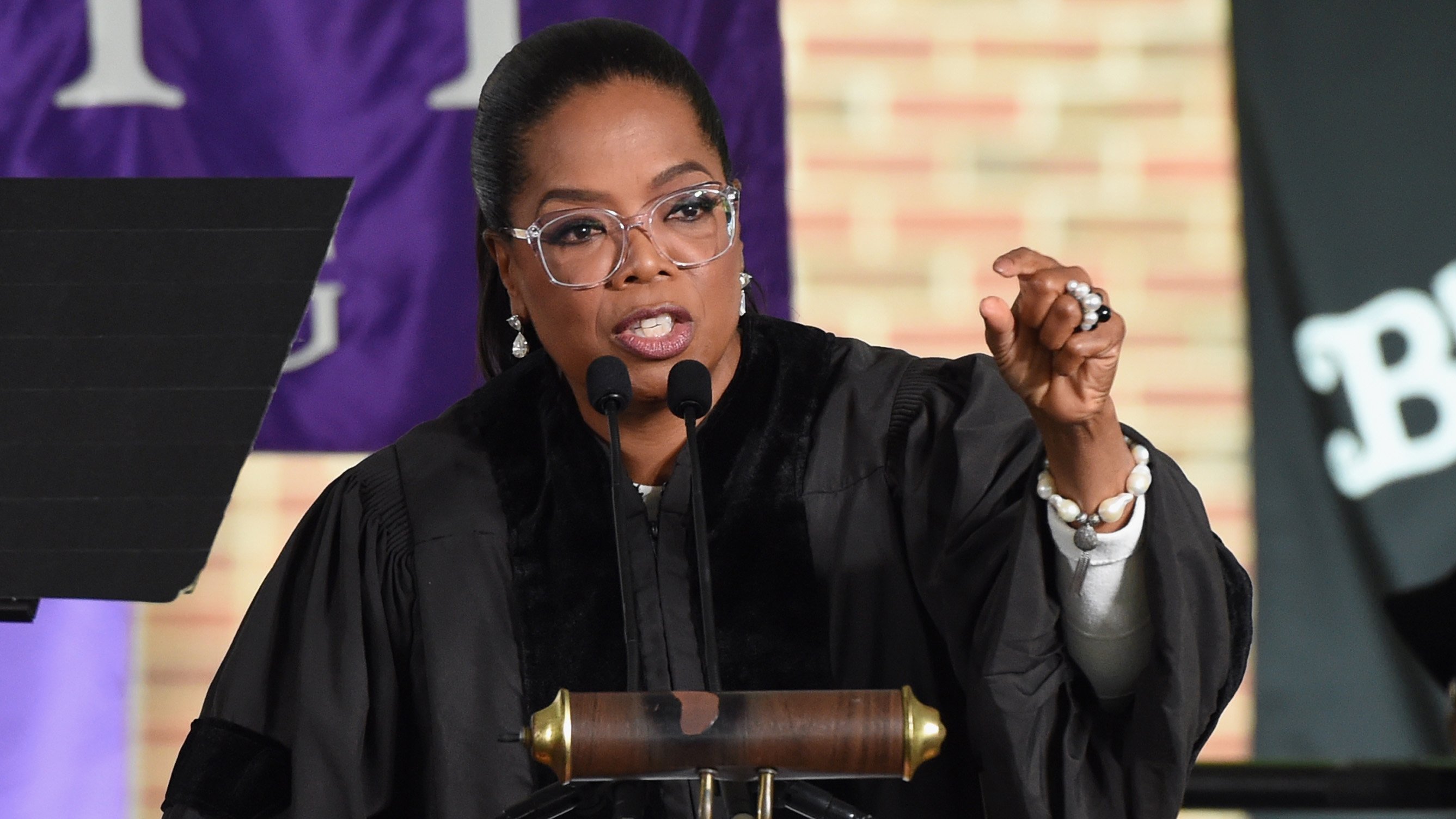 Oprah Winfrey gave the Commencement Address at Agnes Scott College on May 13, 2017 in Decatur, Georgia. (Ricki Diamond/Getty Images)