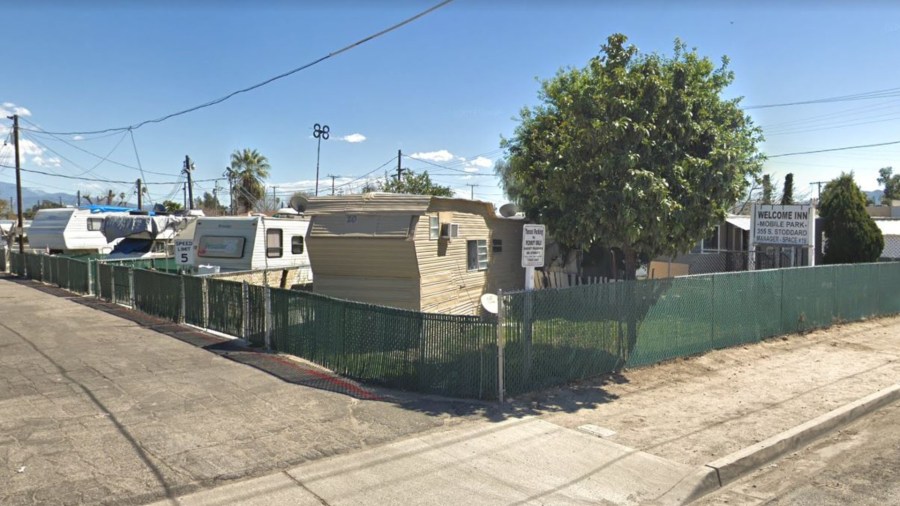 The Welcom Inn mobile home park, 355 S. Stoddard Avenue in San Bernardino, as pictured in a Google Street View image.