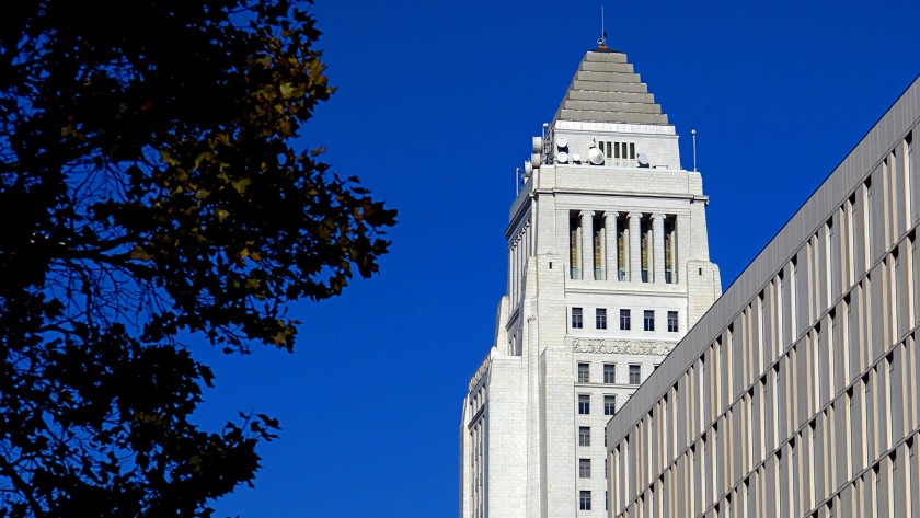 L.A. City Hall is seen in an undated photo. (Richard Derk/Los Angeles Times)