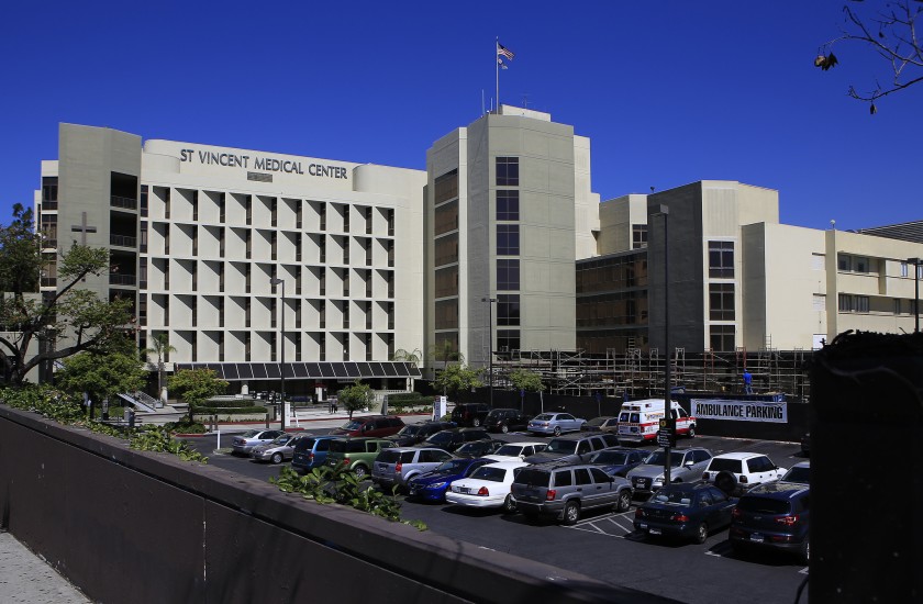 The former St. Vincent Medical Center is seen in an undated photo. (Brian van der Brug / Los Angeles Times)