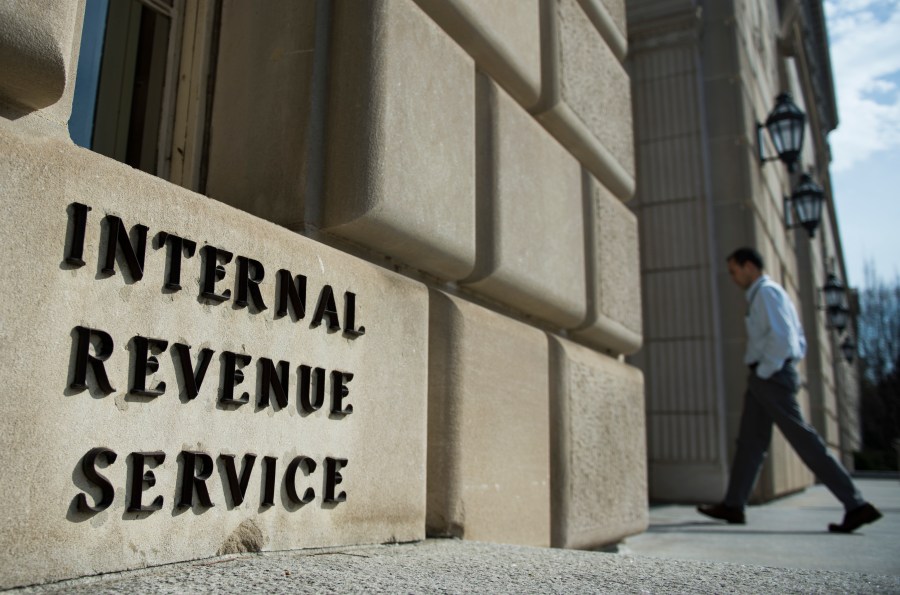 A man walks into the Internal Revenue Service building in Washington, D.C. on March 10, 2016. (AFP/Andrew Caballero-Reynolds/Getty Images via CNN)