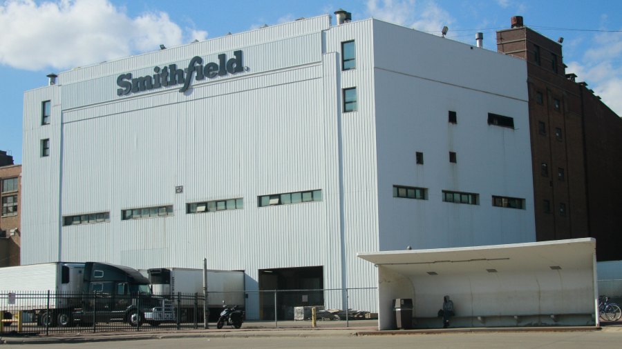 The Smithfield pork processing plant in Sioux Falls, S.D., is seen Wednesday, April 8, 2020, where health officials reported more than 80 employees have confirmed cases of the coronavirus (AP Photo/Stephen Groves via CNN)