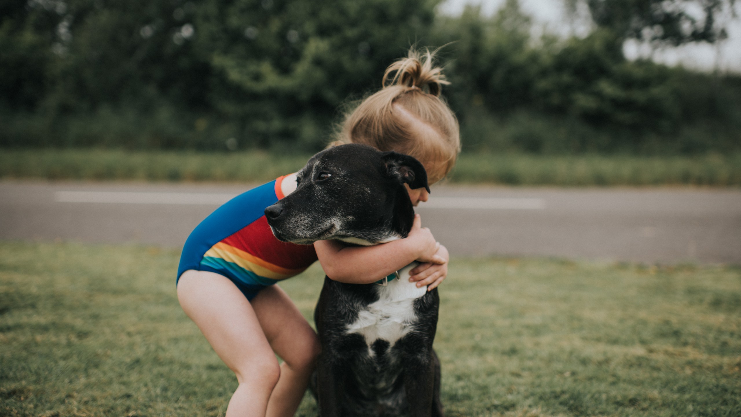 A child hugs a dog in this undated file photo. (Getty Images)