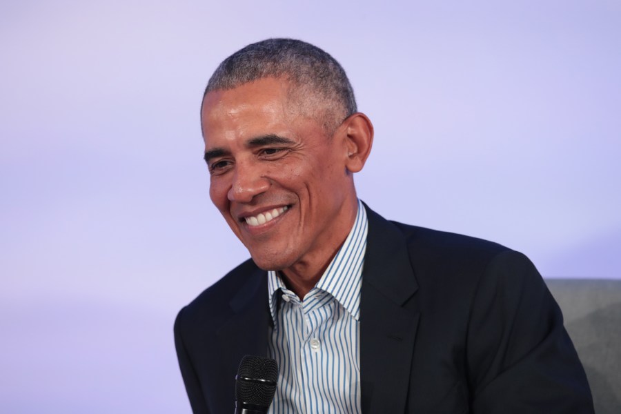 Former President Barack Obama speaks to guests at the Obama Foundation Summit on the campus of the Illinois Institute of Technology on October 29, 2019 in Chicago. (Scott Olson/Getty Images)