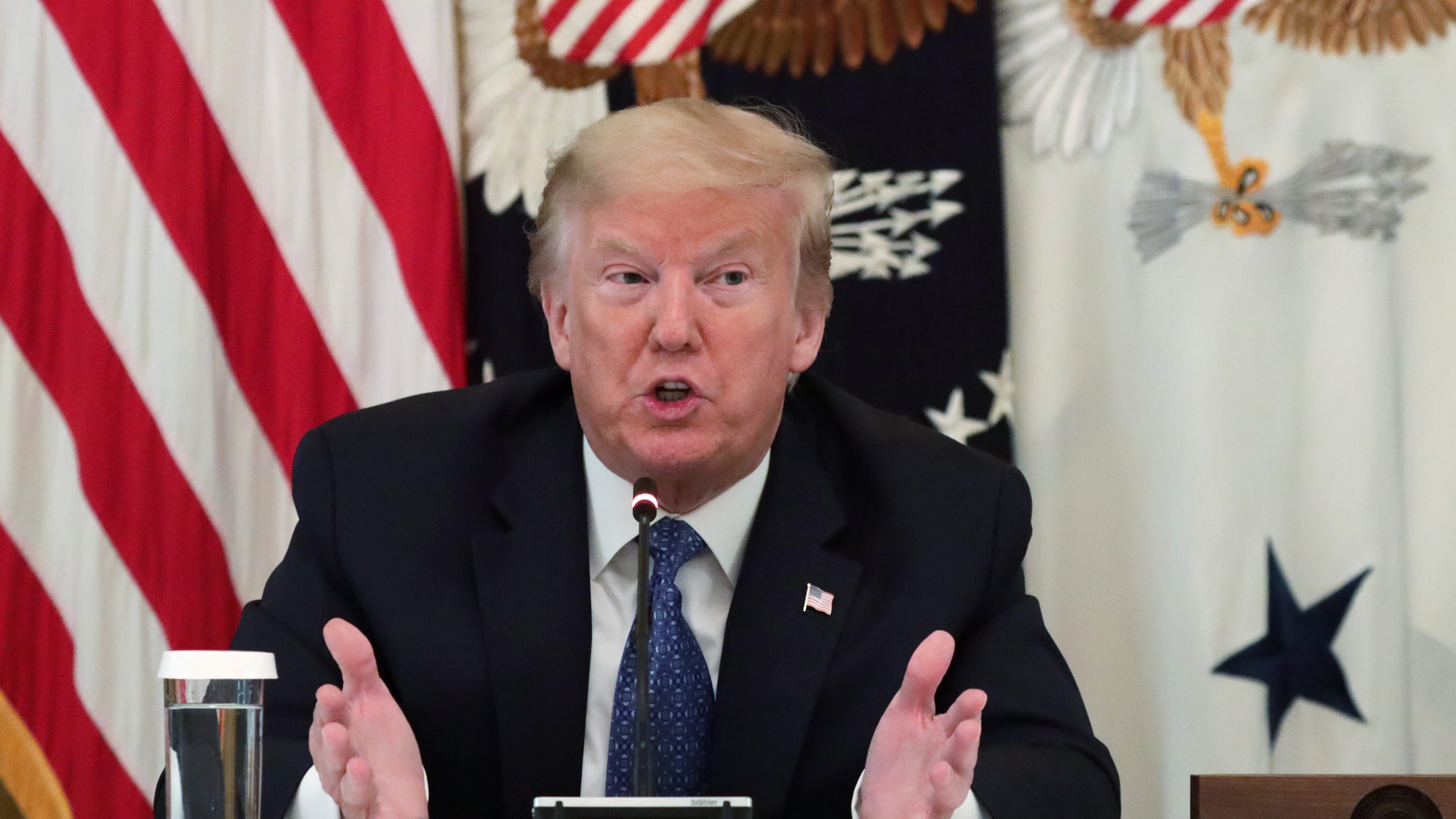 President Donald Trump speaks during a meeting with his cabinet in the East Room of the White House on May 19, 2020 in Washington, DC. (Alex Wong/Getty Images)