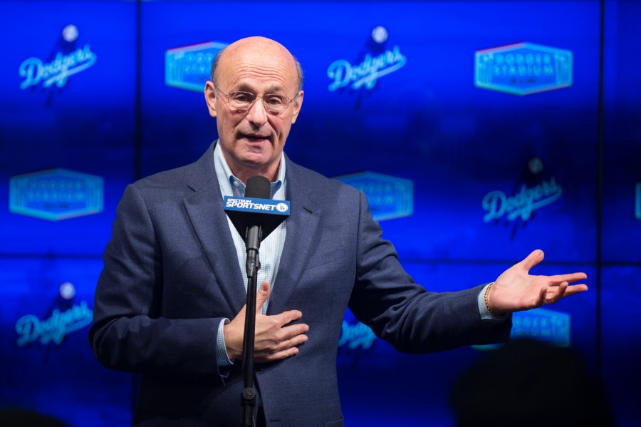 President of the Los Angeles Dodgers Stan Kasten speaks at Dodger Stadium on Jan. 5, 2017. (Emma McIntyre/Getty Images)