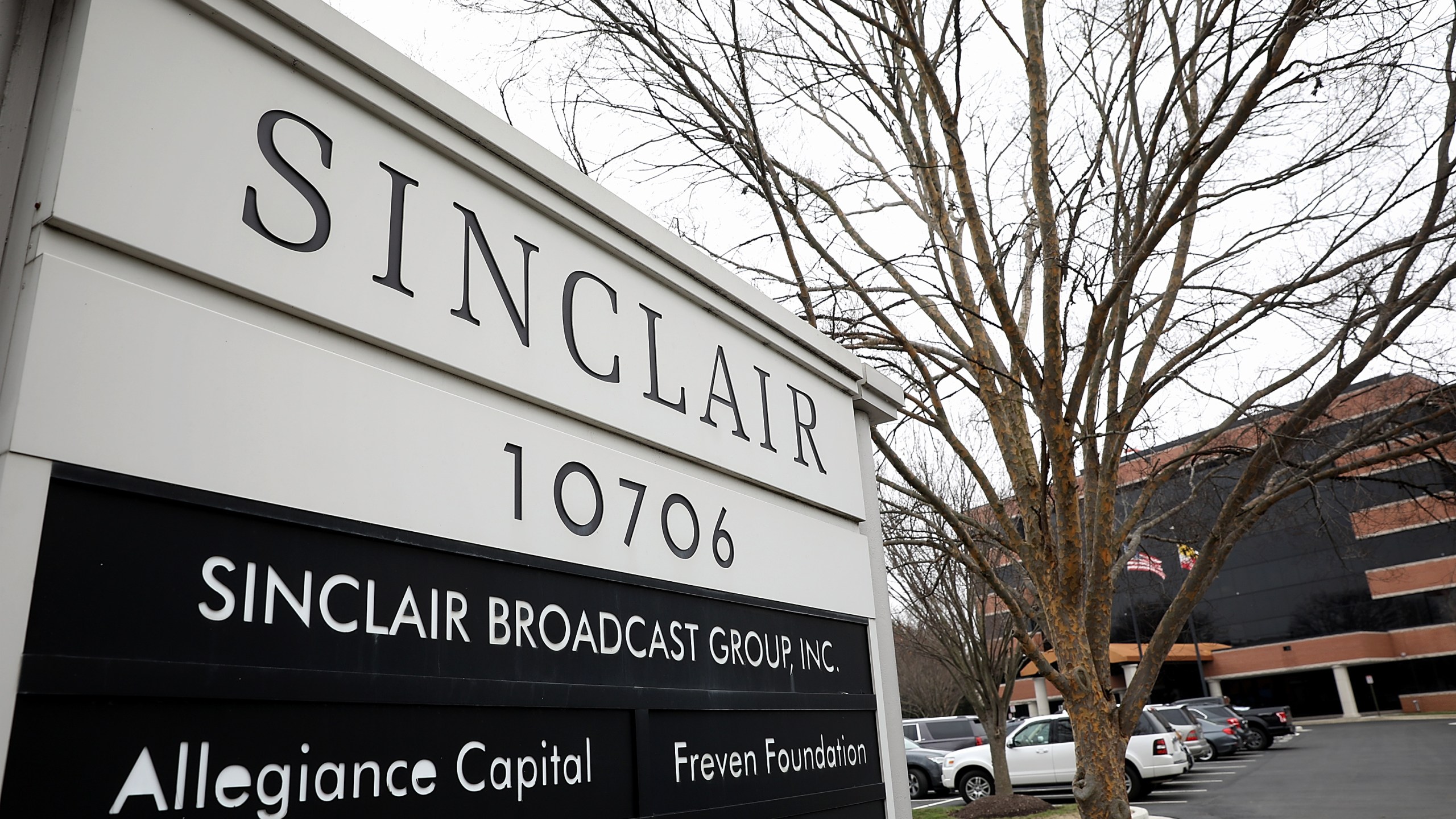 The headquarters of the Sinclair Broadcast Group is shown April 3, 2018 in Hunt Valley, Maryland. (Win McNamee/Getty Images)