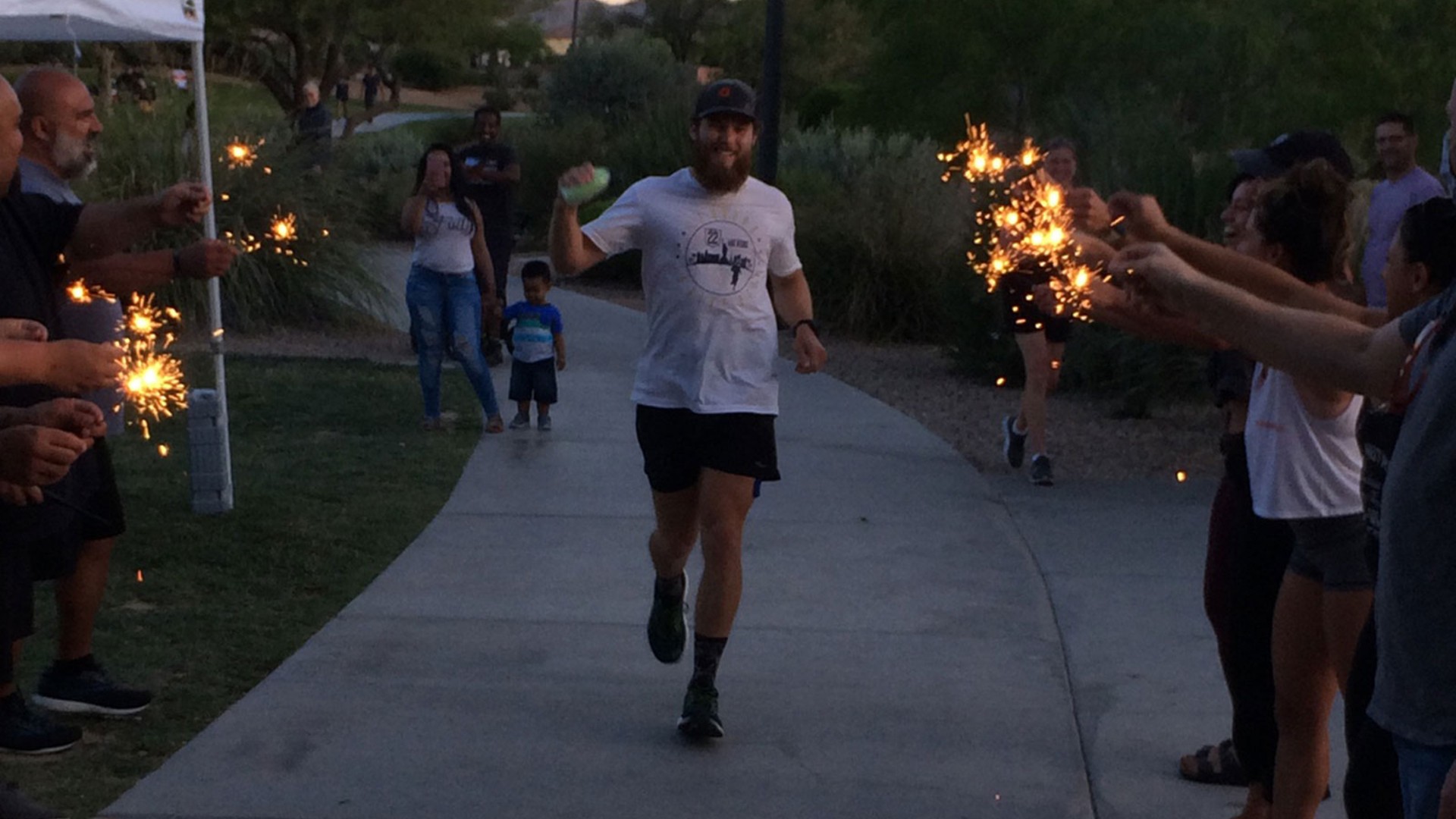 People held sparklers to show their support for Peter Makredes, who provided this photo to CNN.