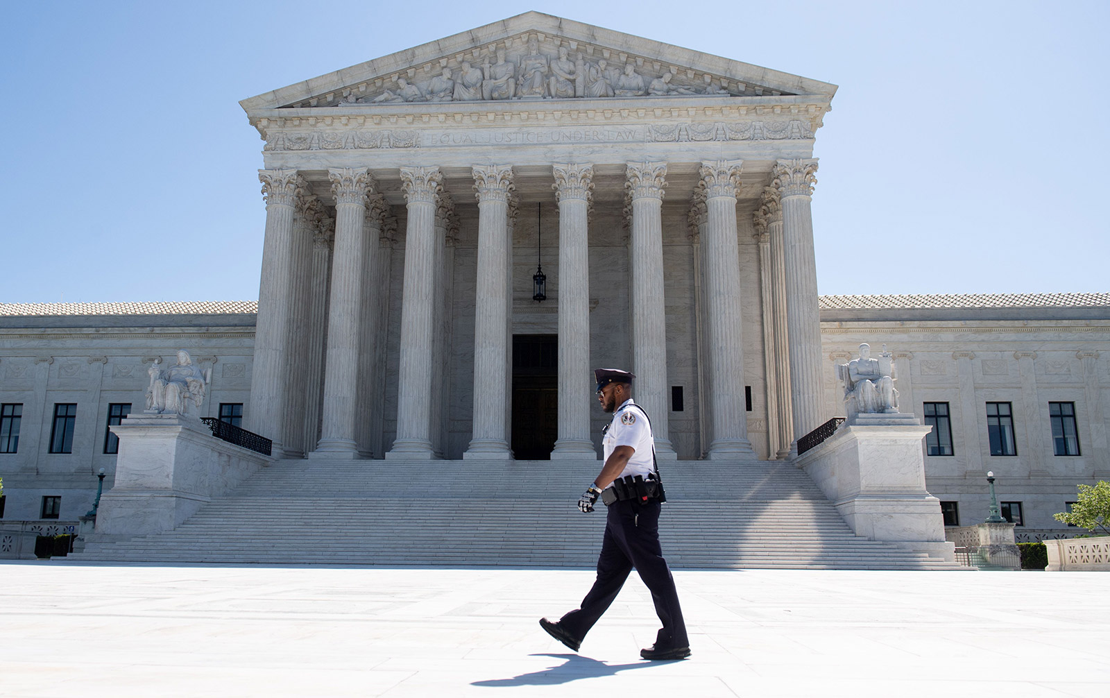 The US Supreme Court is seen in Washington, DC, on May 4, 2020, during the first day of oral arguments held by telephone, a first in the Court's history, as a result of COVID-19, known as coronavirus. (SAUL LOEB/AFP via Getty Images)