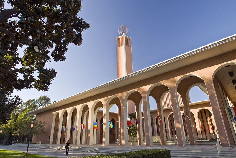 The historic building formerly named after Rufus Von KleinSmid on the University Park Campus at USC is seen in an undated photo. (USC)