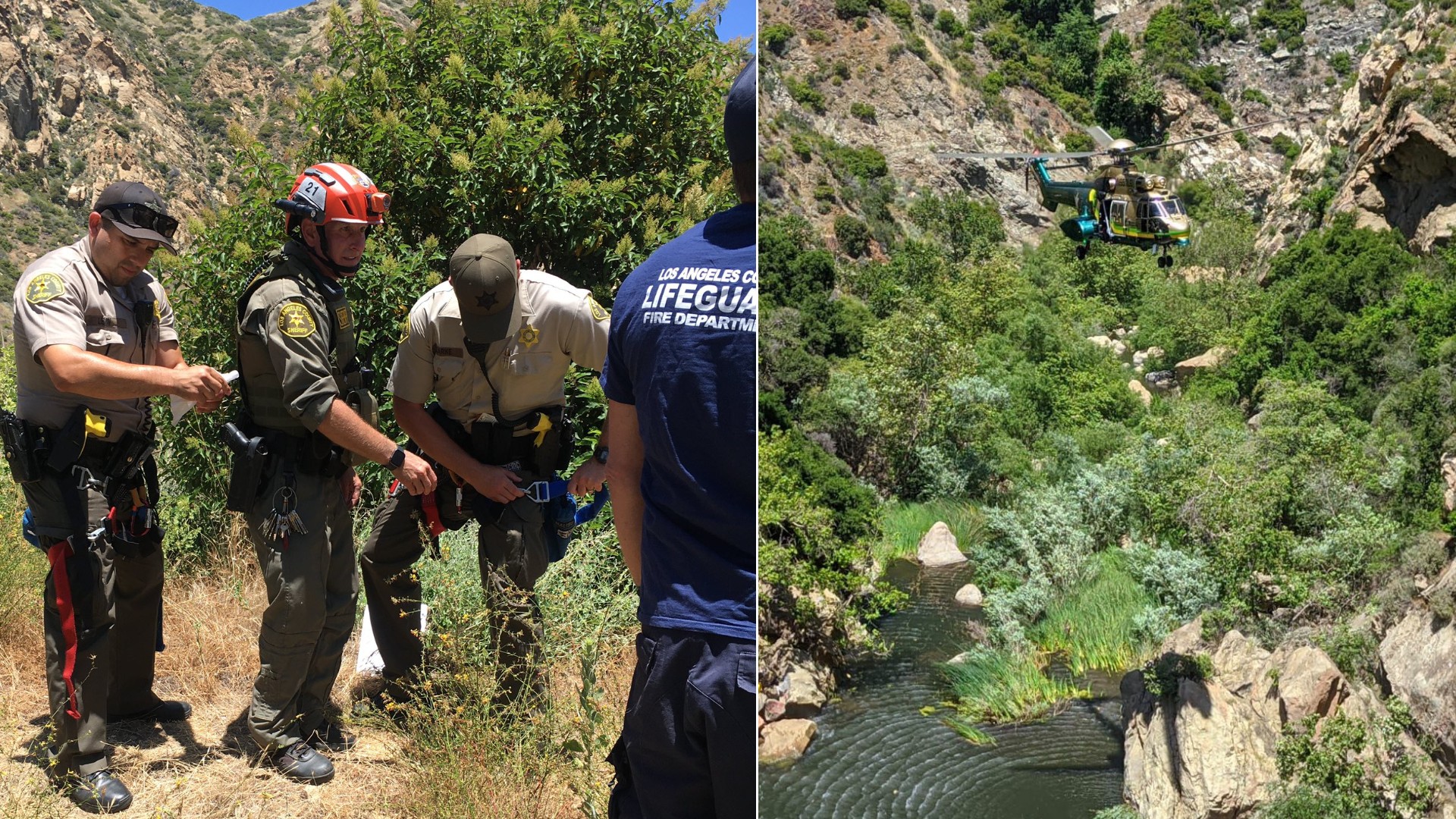 Rescue teams recovered a swimmer's body in Malibu Creek State Park on June 7, 2020. (Los Angeles County Sheriff's Department Lost Hills Station)