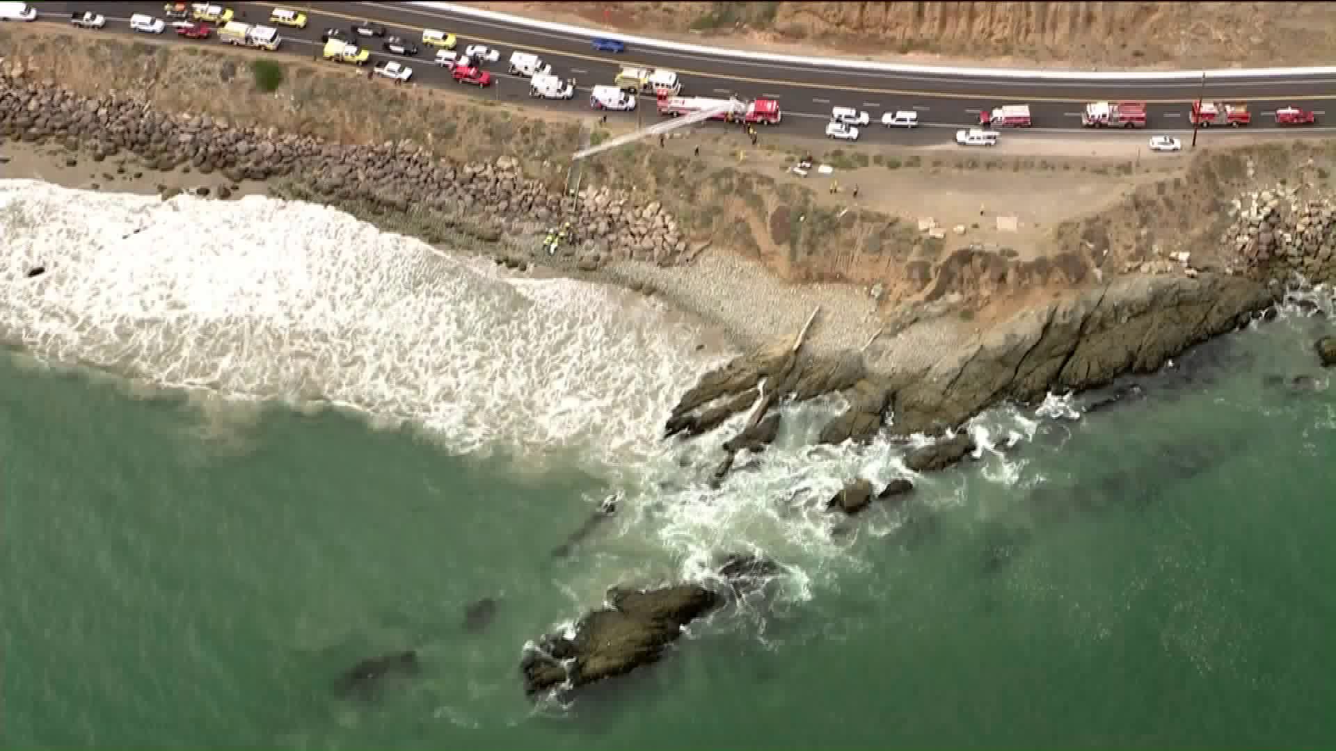 3 people died after being washed into the ocean in Point Mugu on June, 25, 2020. (KTLA)