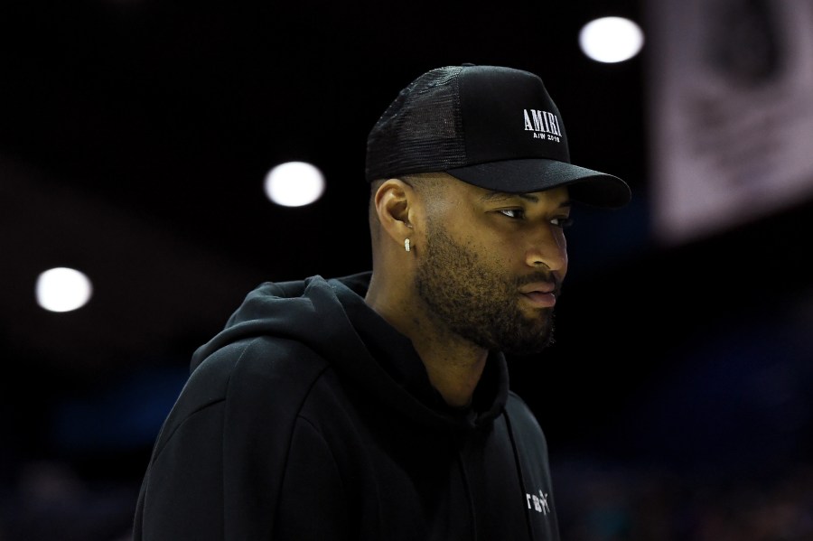 DeMarcus Cousins walks across the court during week seven of the BIG3 three on three basketball league at Allstate Arena on August 3, 2019 in Chicago, Illinois. (Stacy Revere/BIG3 via Getty Images)