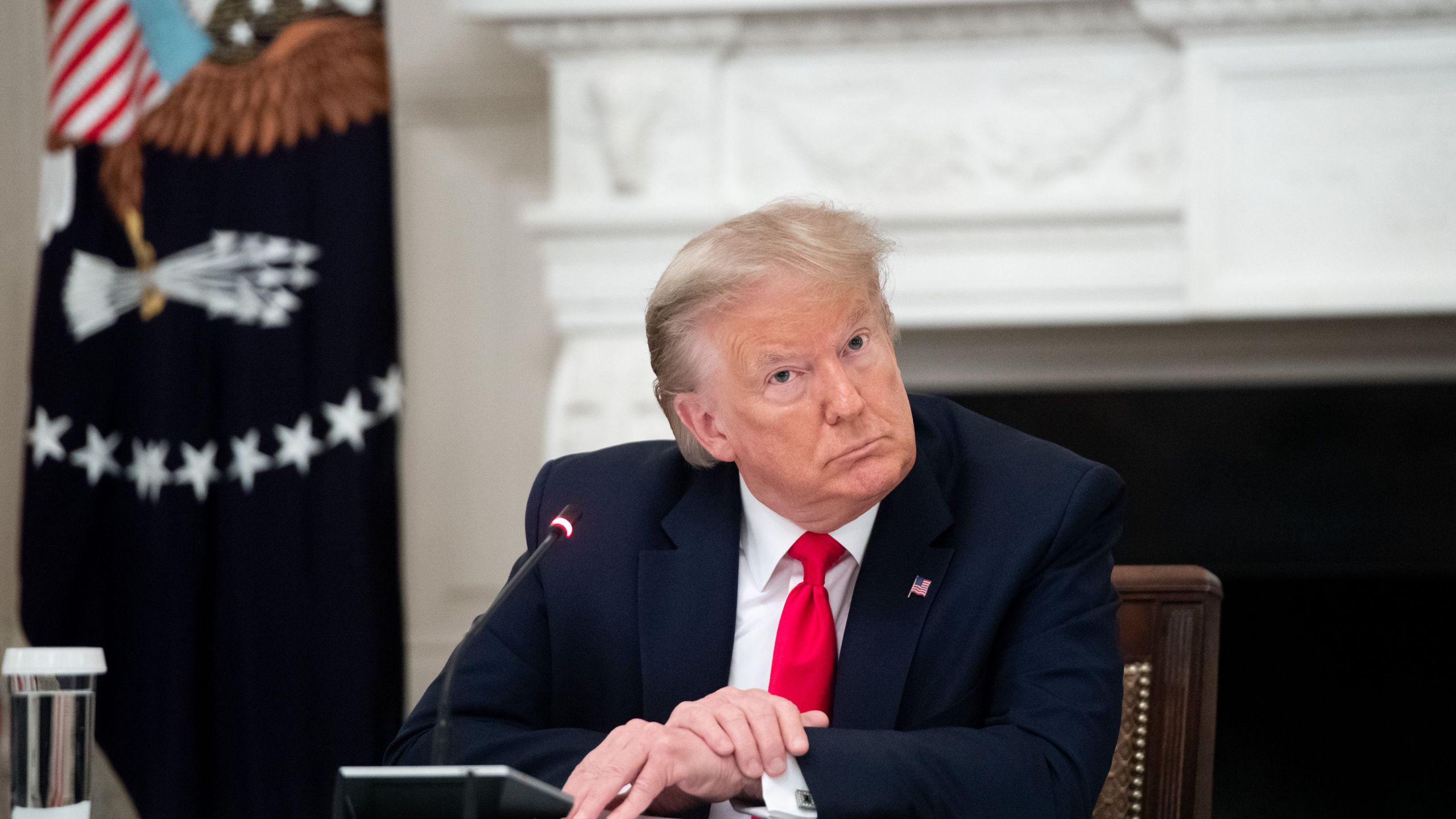 President Donald Trump holds a roundtable discussion with governors about economic reopening during the COVID-19 pandemic at the White House on June 18, 2020. (Saul Loeb / AFP / Getty Images)