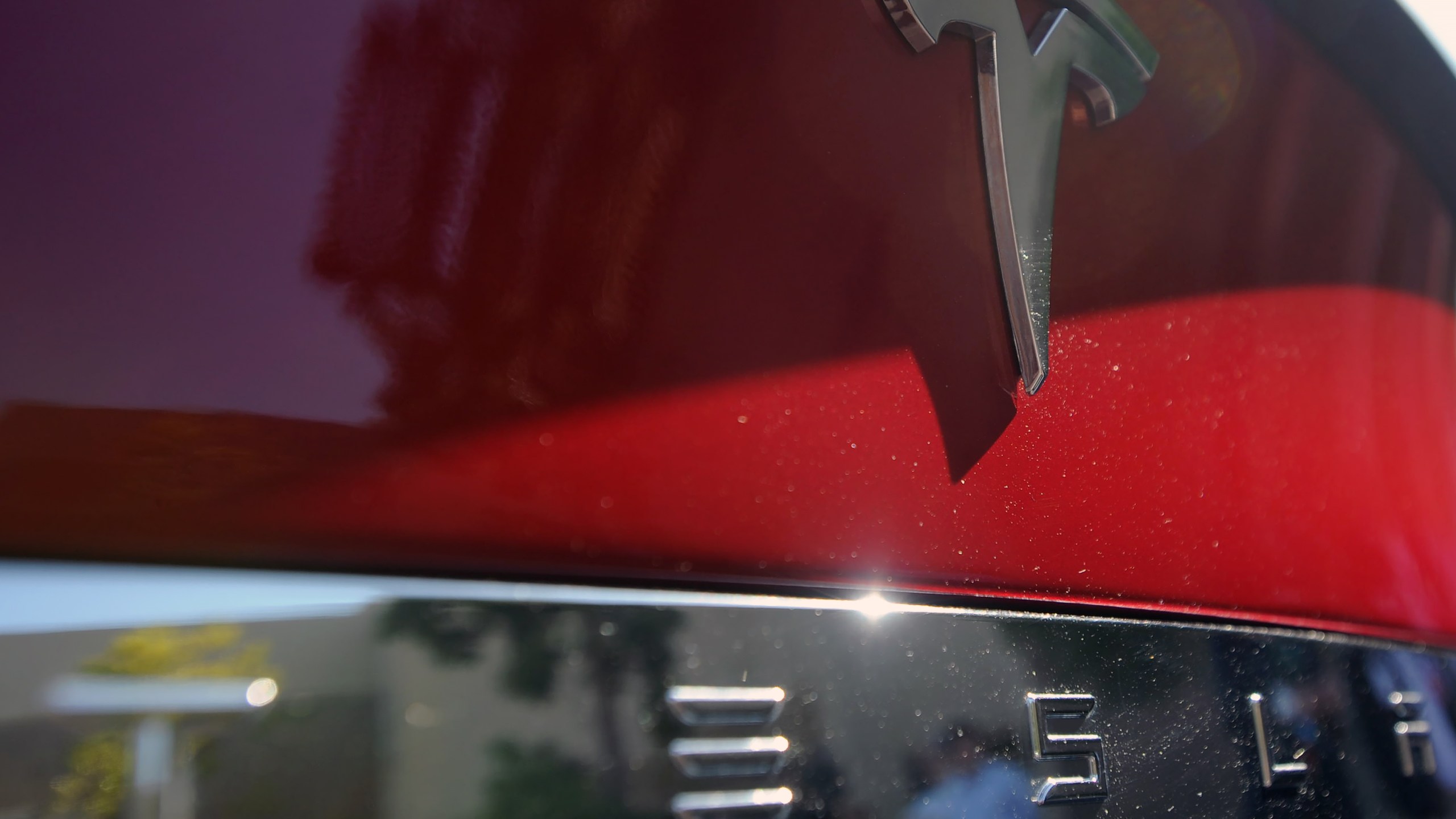 A Tesla Model S is seen at Tesla headquarters in Palo Alto on April 30, 2015 . (JOSH EDELSON/AFP via Getty Images)