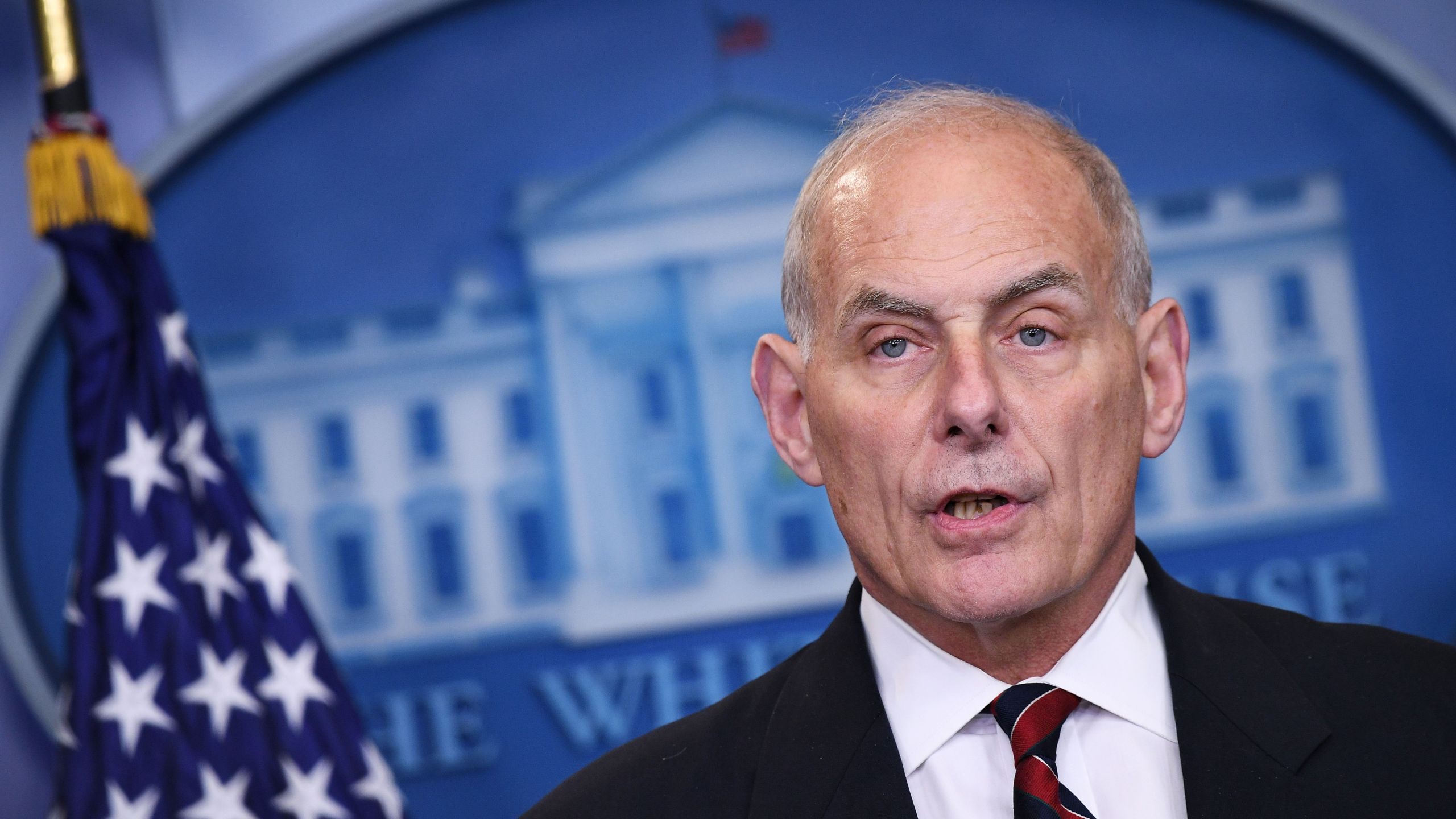 Homeland Security Secretary John Kelly speaks in the Brady Briefing Room of the White House on May 2, 2017 in Washington, DC. (MANDEL NGAN/AFP via Getty Images)