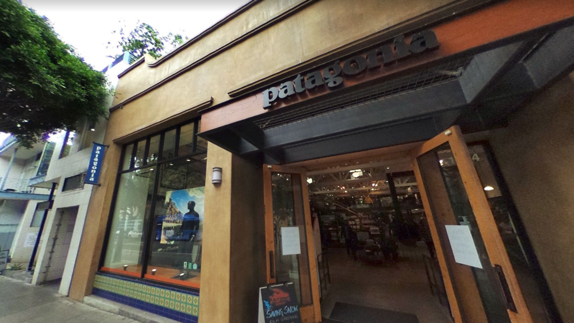 A Google Maps image shows a Patagonia store in Santa Monica.