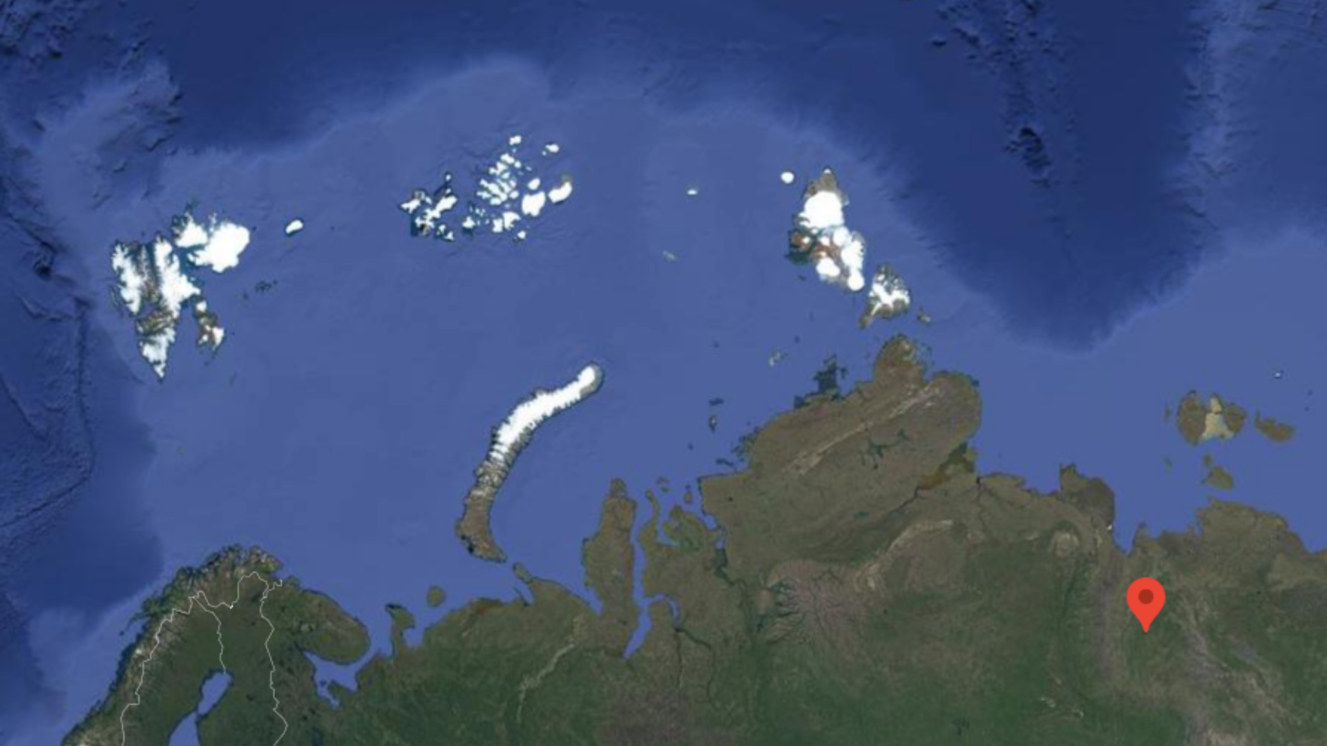 A satellite image from Google Maps shows where Verkhoyansk is located.