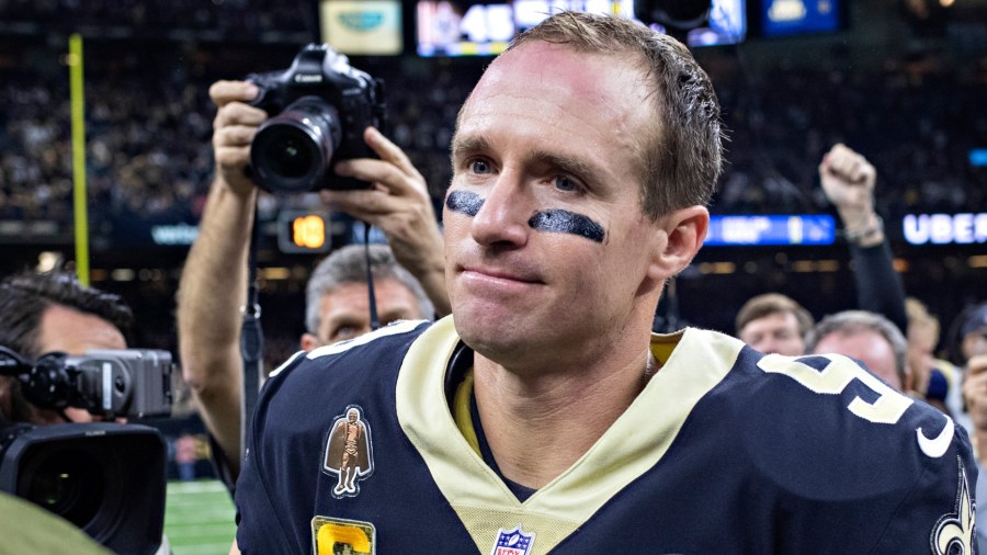 Drew Brees of the New Orleans Saints on the field after a game against the Los Angeles Rams at Mercedes-Benz Superdome on November 4, 2018 in New Orleans, Louisiana. (Wesley Hitt/Getty Images)