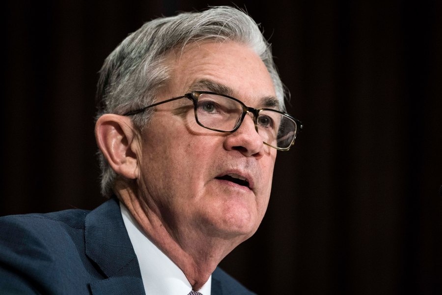 Federal Reserve Board Chairman Jerome Powell testifies during a hearing on "The Semiannual Monetary Policy Report to the Congress," in front of the Senate Banking, Housing and Urban Affairs Committee in the Dirksen Senate Office Building on Feb. 12, 2020 in Washington, DC. (Sarah Silbiger/Getty Images via CNN)