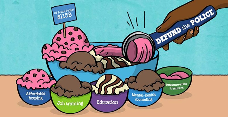 An illustration posted by Ben & Jerry's shows support for the movement to defund the police and invest in communities. (Ben & Jerry's)