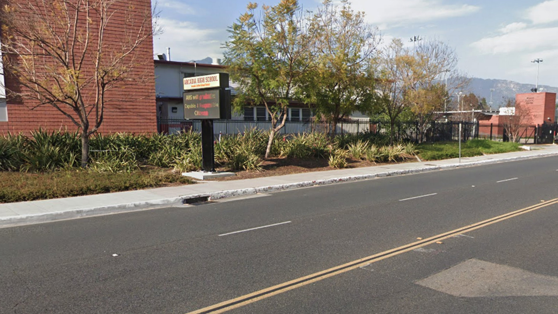 Arcadia High School is seen in a Google Street View photo on June 25, 2020.