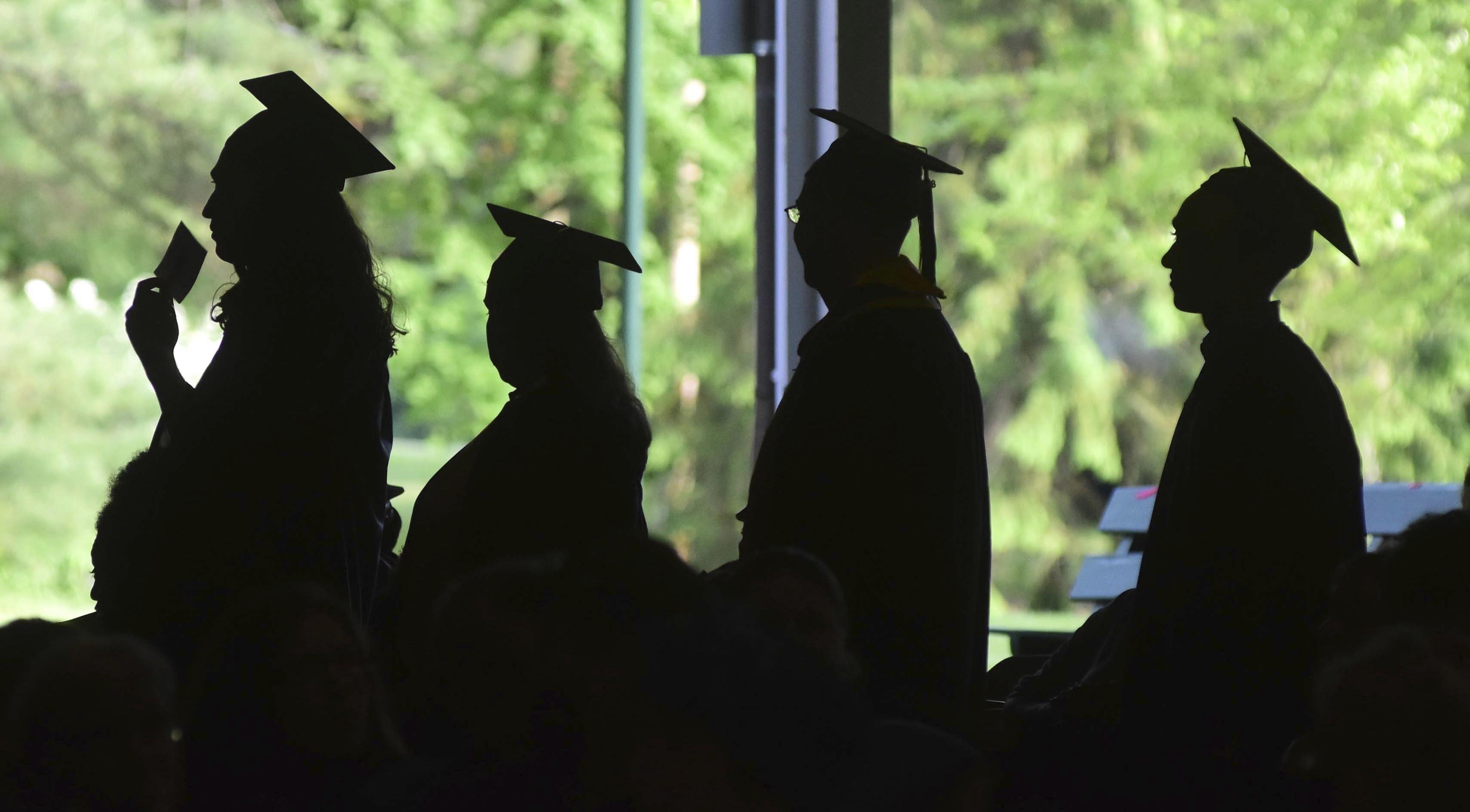 Graduates are seen in an undated photo. (Gillian Jones/The Berkshire Eagle via AP, File)