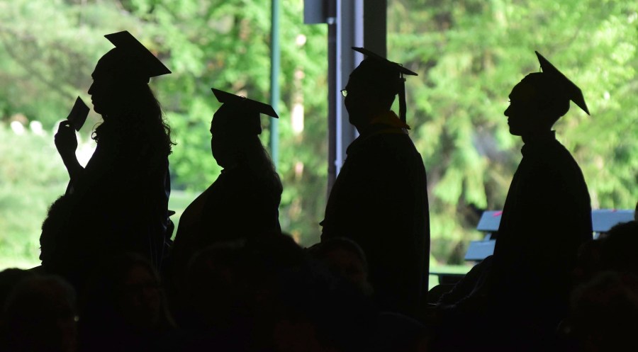 Graduates are seen in an undated photo. (Gillian Jones/The Berkshire Eagle via AP, File)